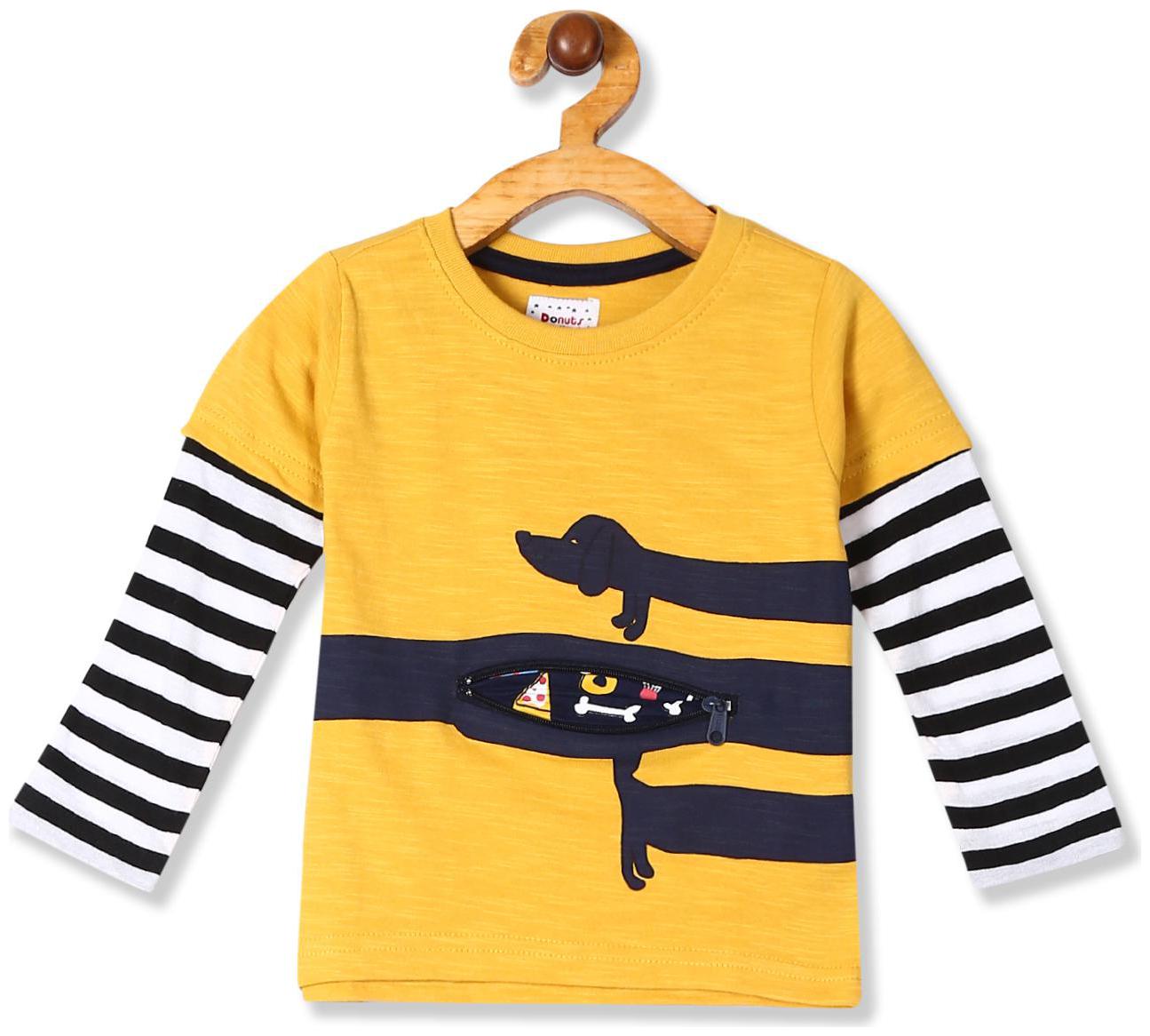 

Donuts Cotton Printed T shirt for Baby Boy - Yellow