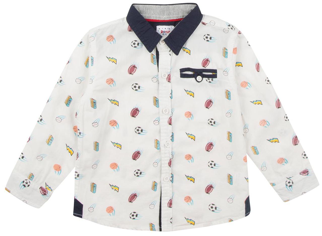 

Donuts Cotton Printed Shirt for Baby Boy - White