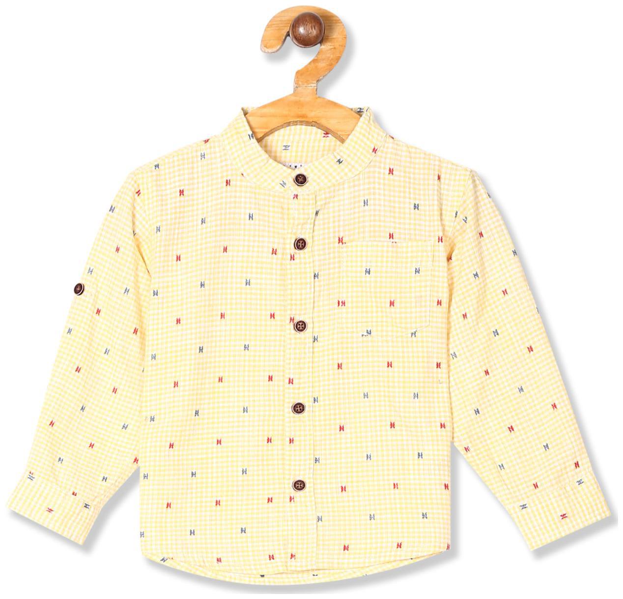 

Donuts Cotton Checked Shirt for Baby Boy - Yellow