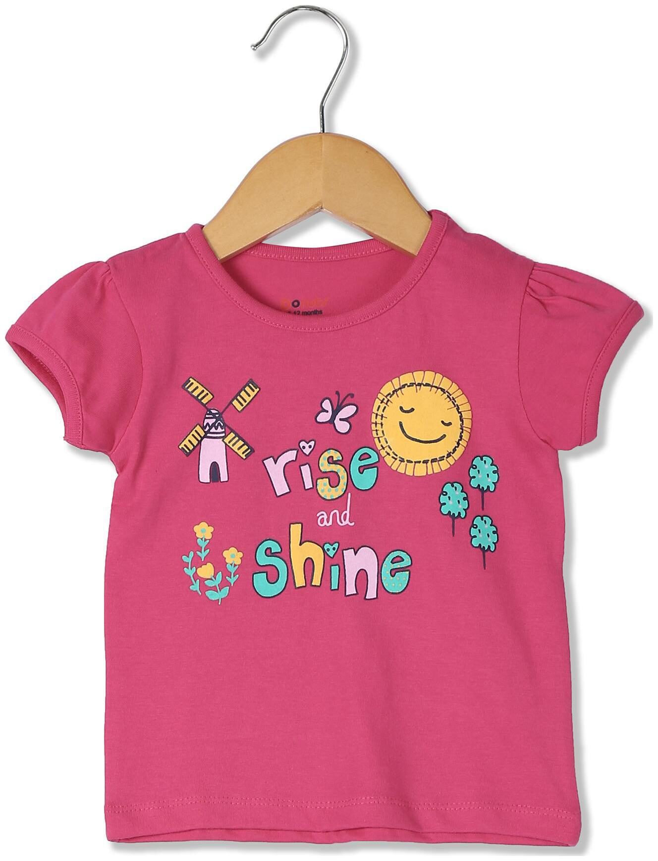

Donuts Cotton Printed T shirt for Baby Girl - Pink