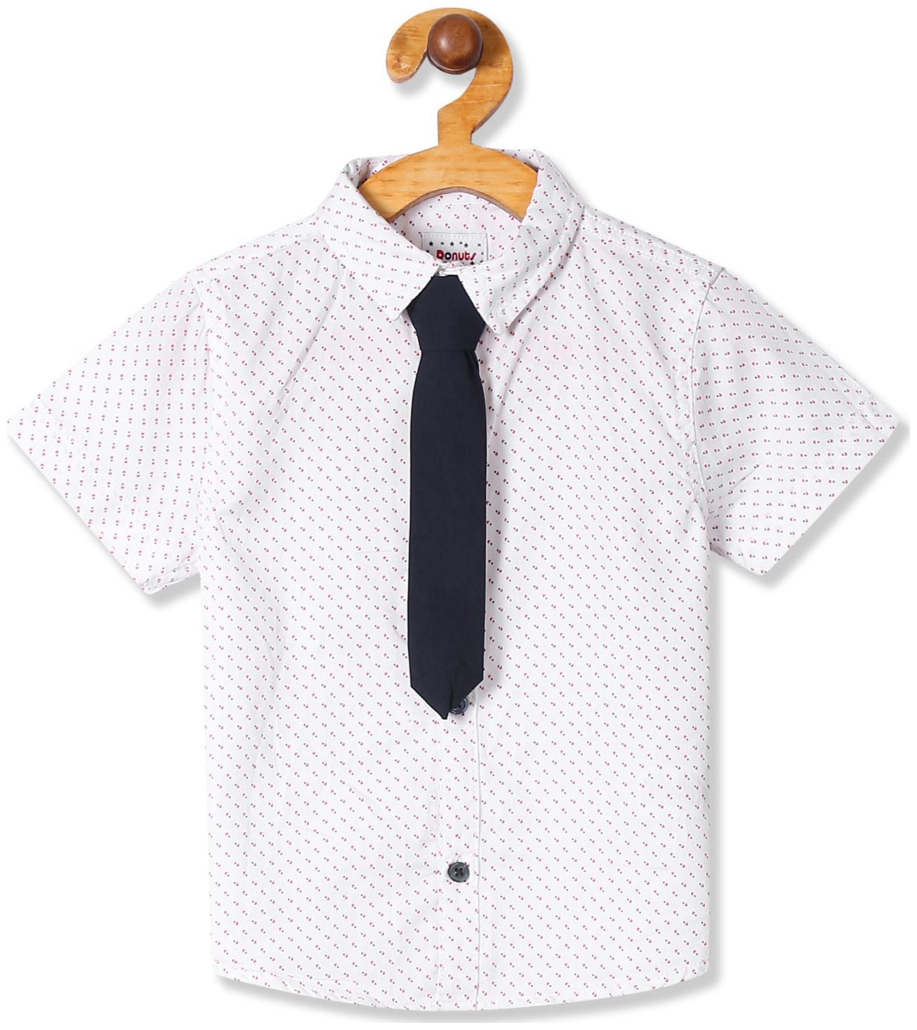 

Donuts Cotton Printed Shirt for Baby Boy - White