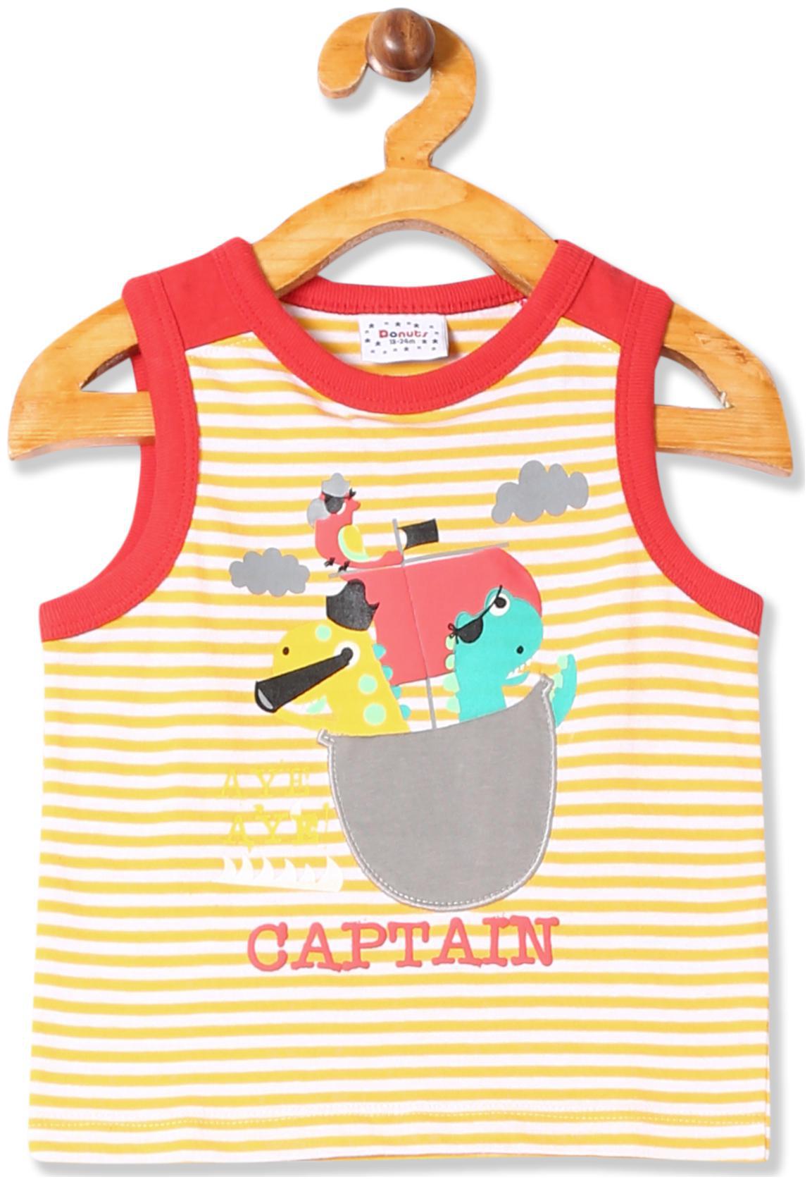 

Donuts Cotton Printed T shirt for Baby Boy - Yellow