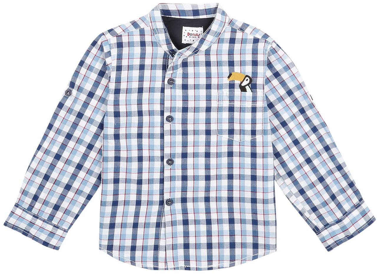 

Donuts Cotton Checked Shirt for Baby Boy - Blue