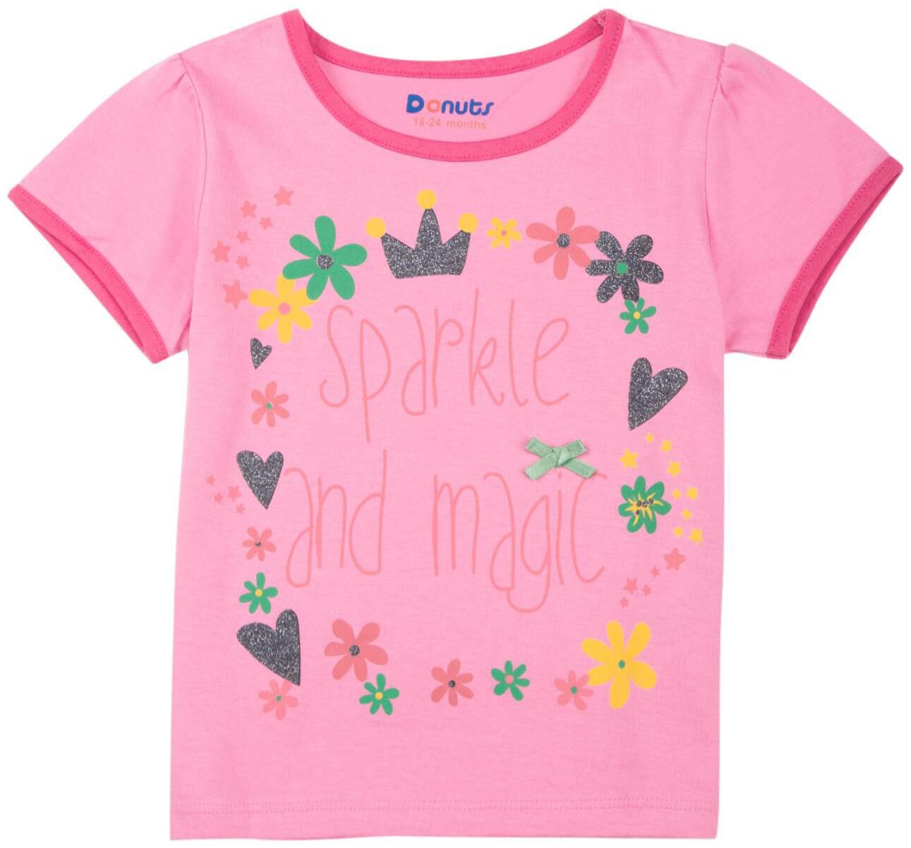 

Donuts Cotton Printed T shirt for Baby Girl - Pink