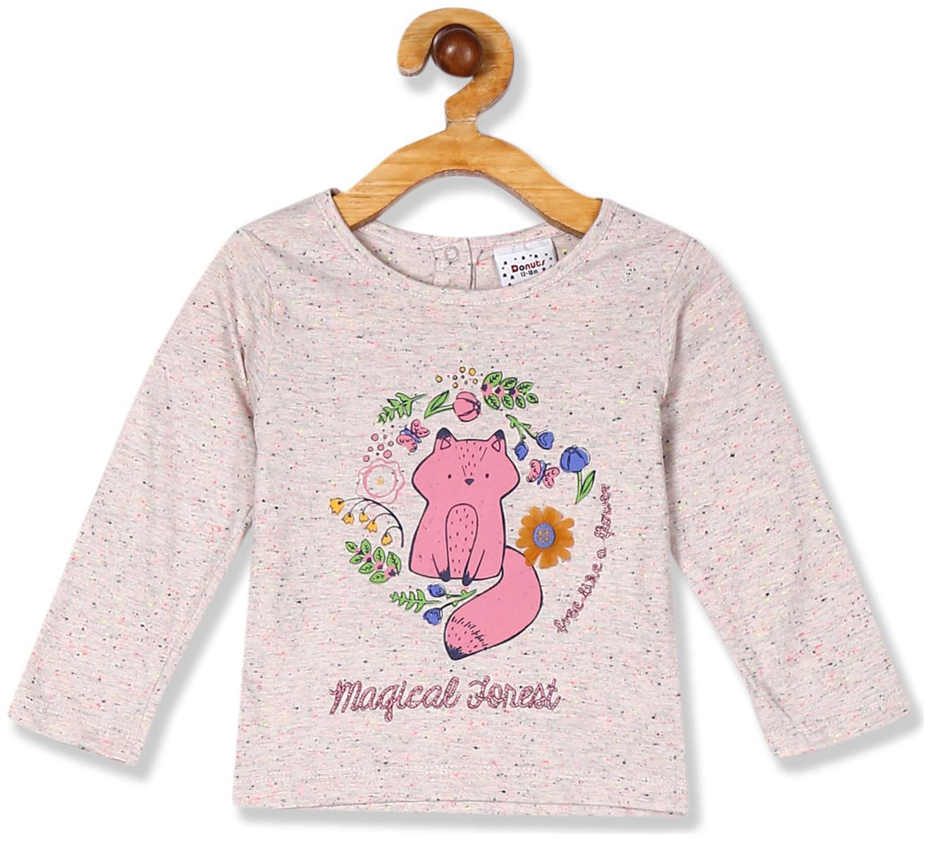 

Donuts Cotton Printed Top for Baby Girl - White