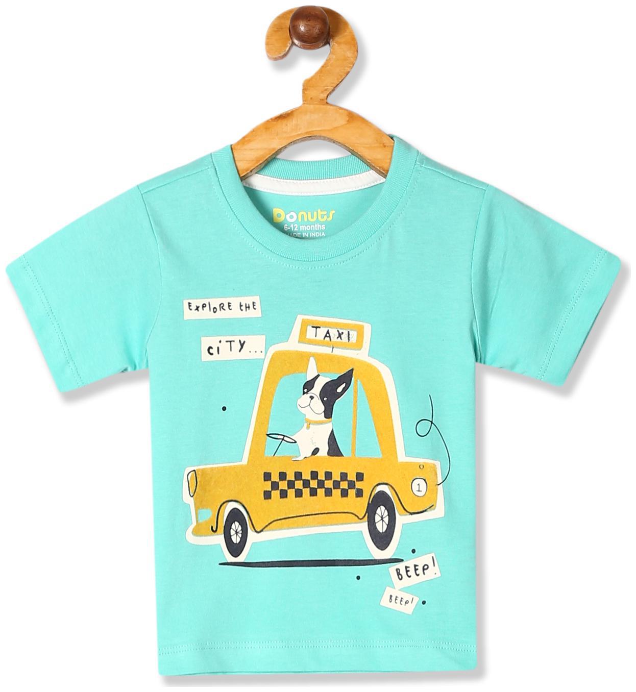 

Donuts Cotton Printed T shirt for Baby Boy - Green