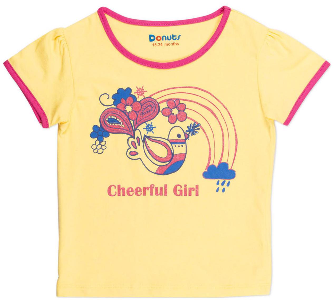 

Donuts Cotton Printed T shirt for Baby Girl - Yellow