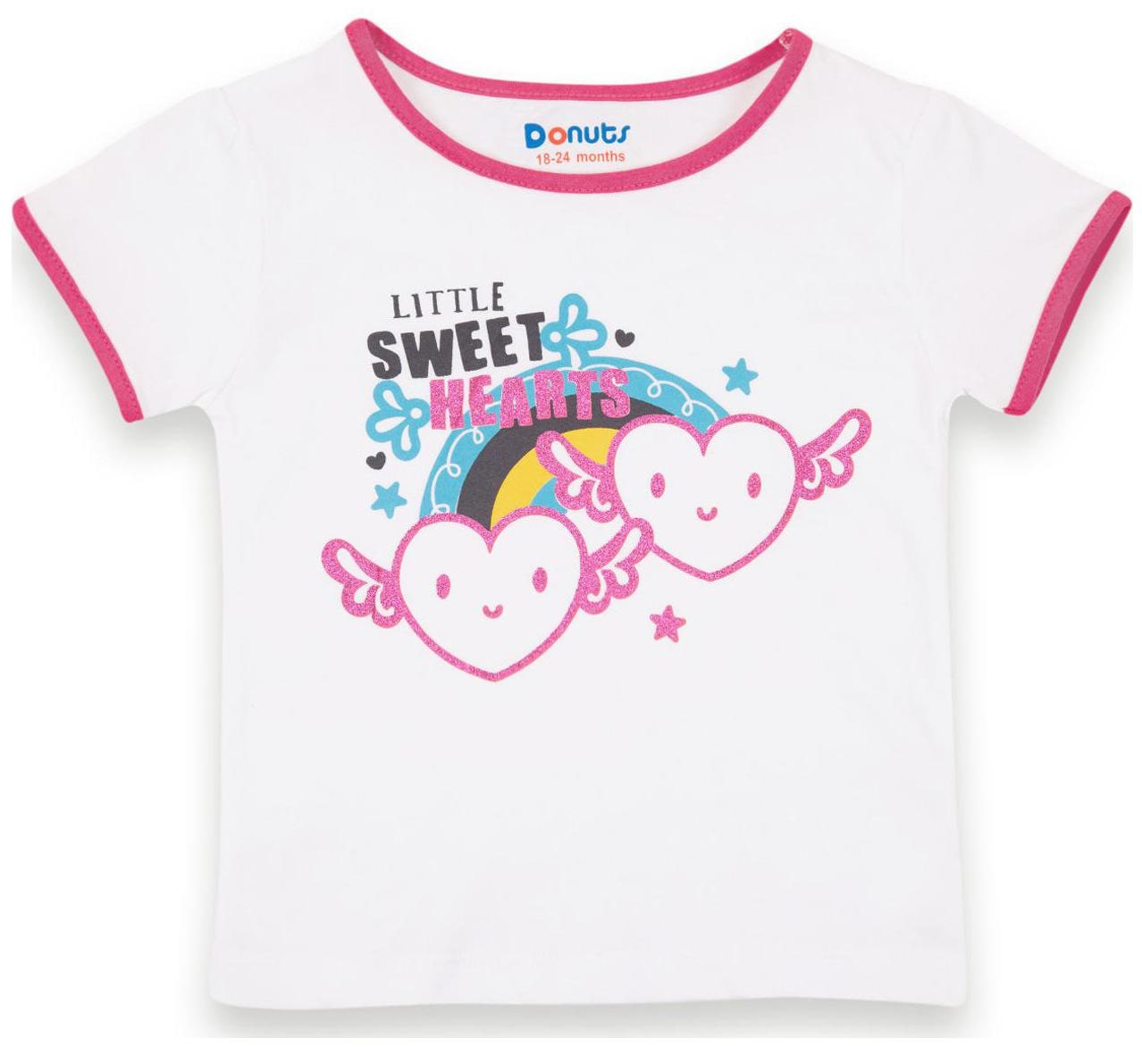 

Donuts Cotton Printed T shirt for Baby Girl - White