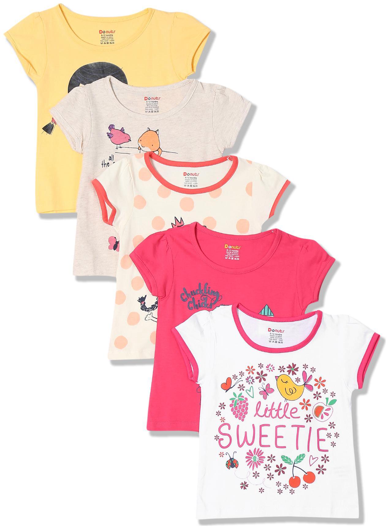

Donuts Cotton Printed T shirt for Baby Girl - Multi
