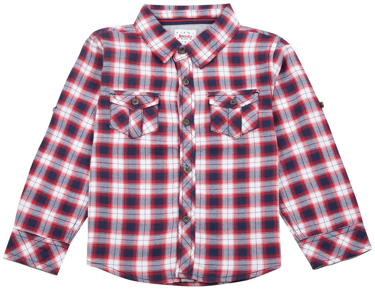 

Donuts Cotton Checked Shirt for Baby Boy - Red