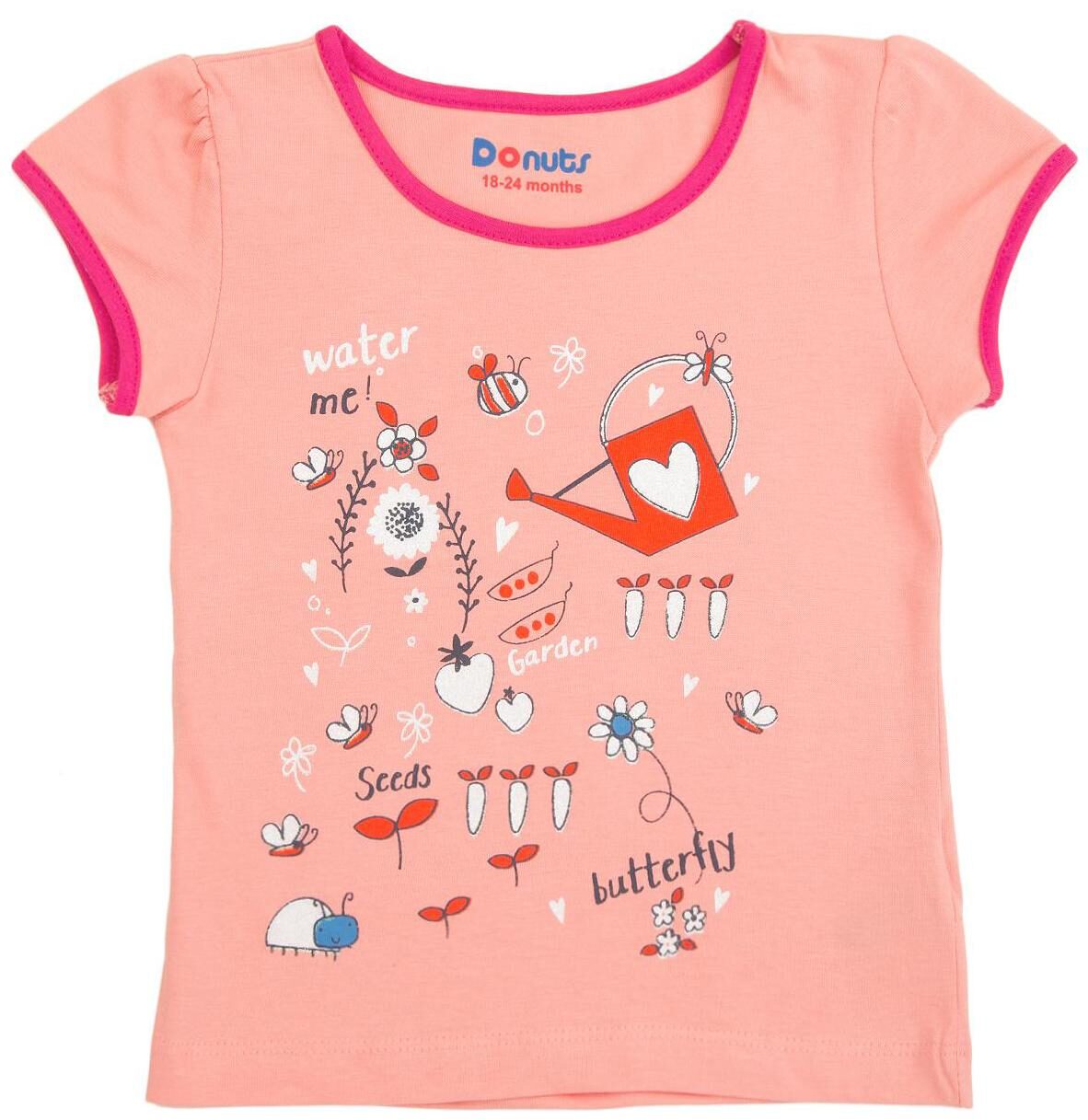 

Donuts Cotton Printed T shirt for Baby Girl - Pink