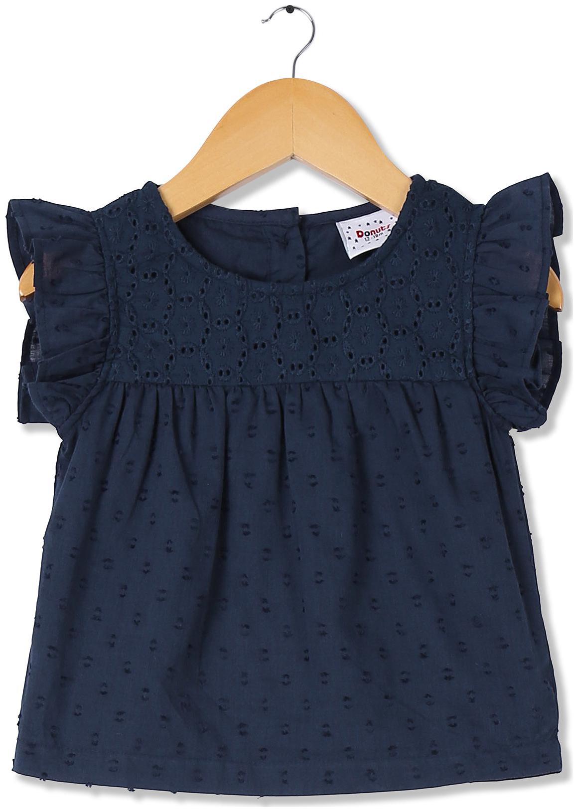 

Donuts Cotton Solid Top for Baby Girl - Blue