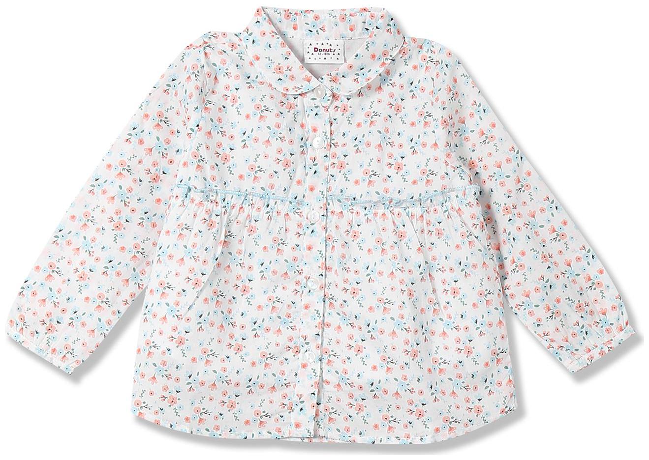 

Donuts Cotton Printed Shirt for Baby Girl - White