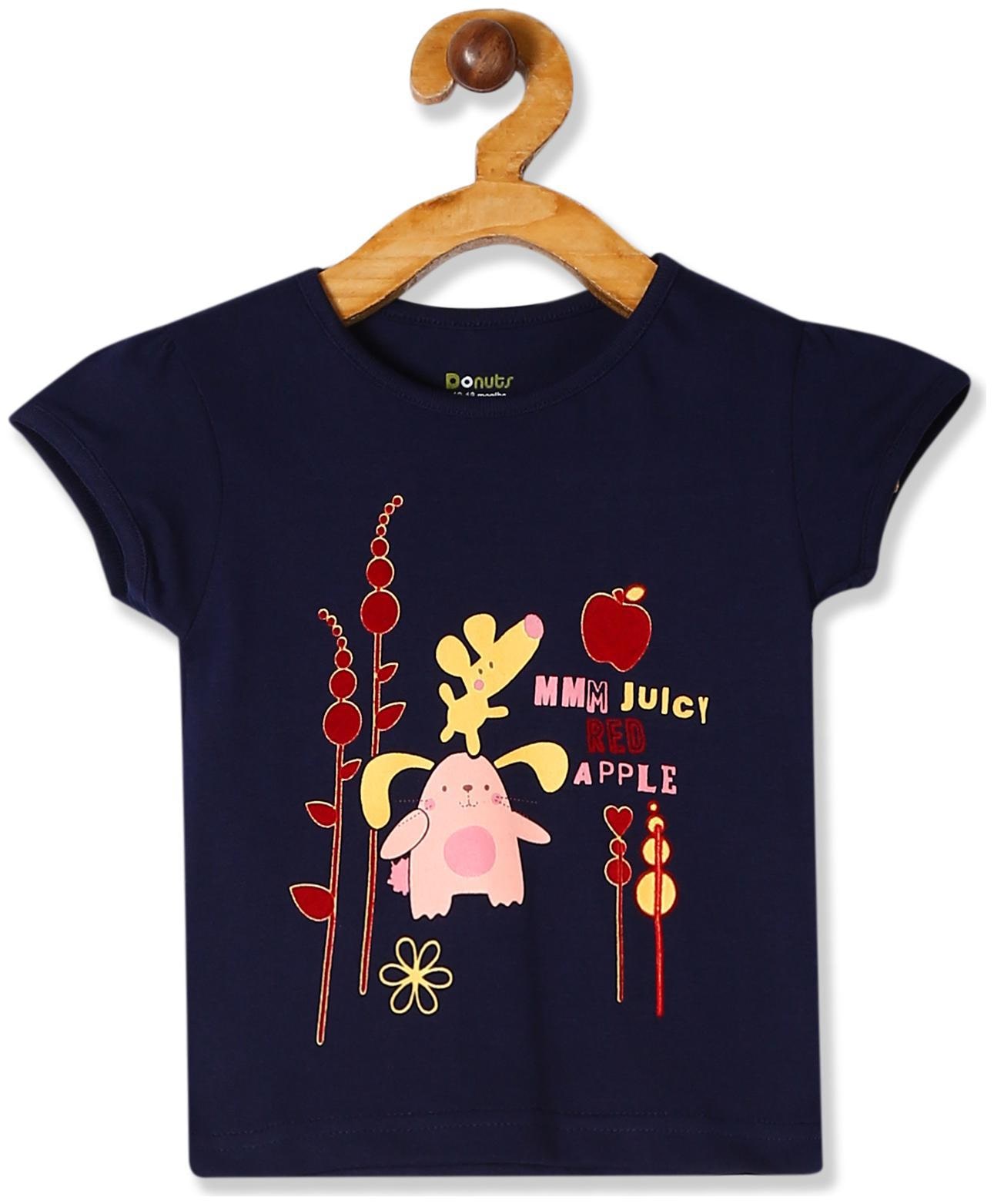 

Donuts Cotton Printed T shirt for Baby Girl - Blue