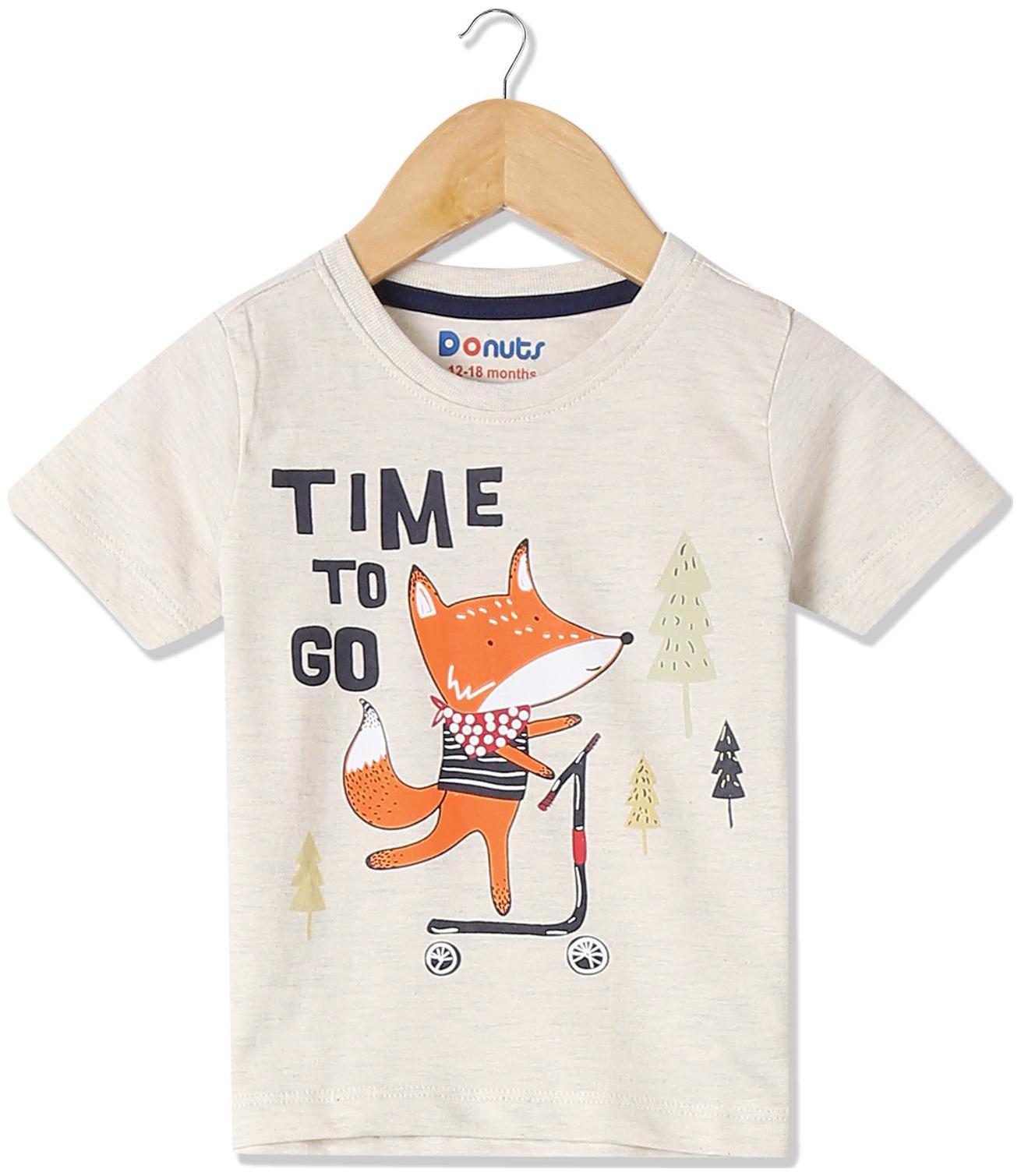 

Donuts Cotton blend Printed T shirt for Baby Boy - White