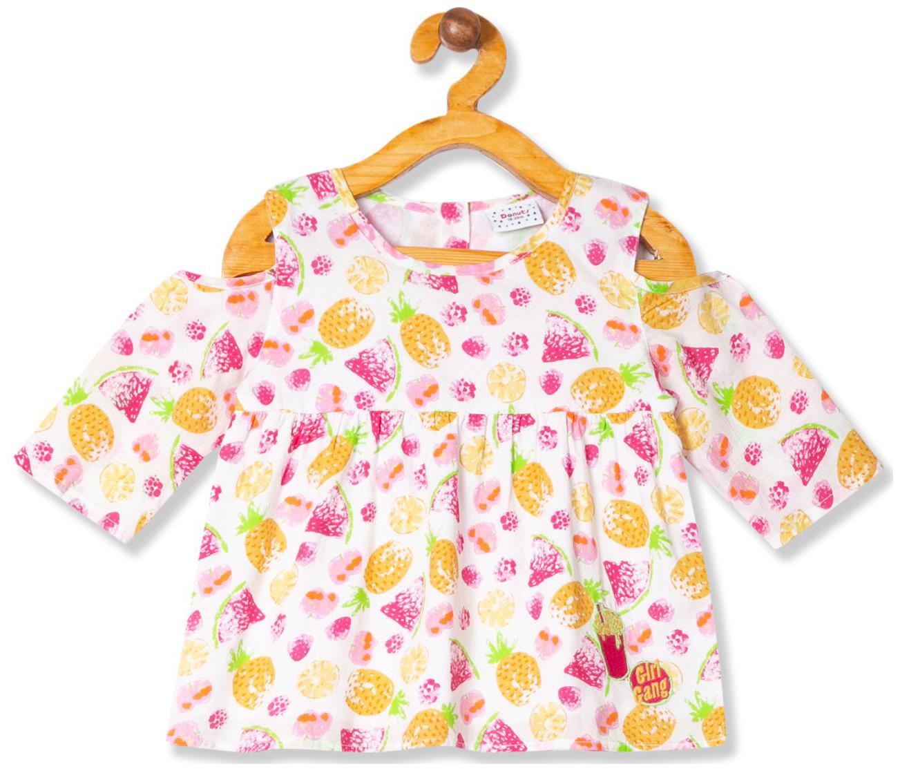 

Donuts Cotton Printed Top for Baby Girl - Multi