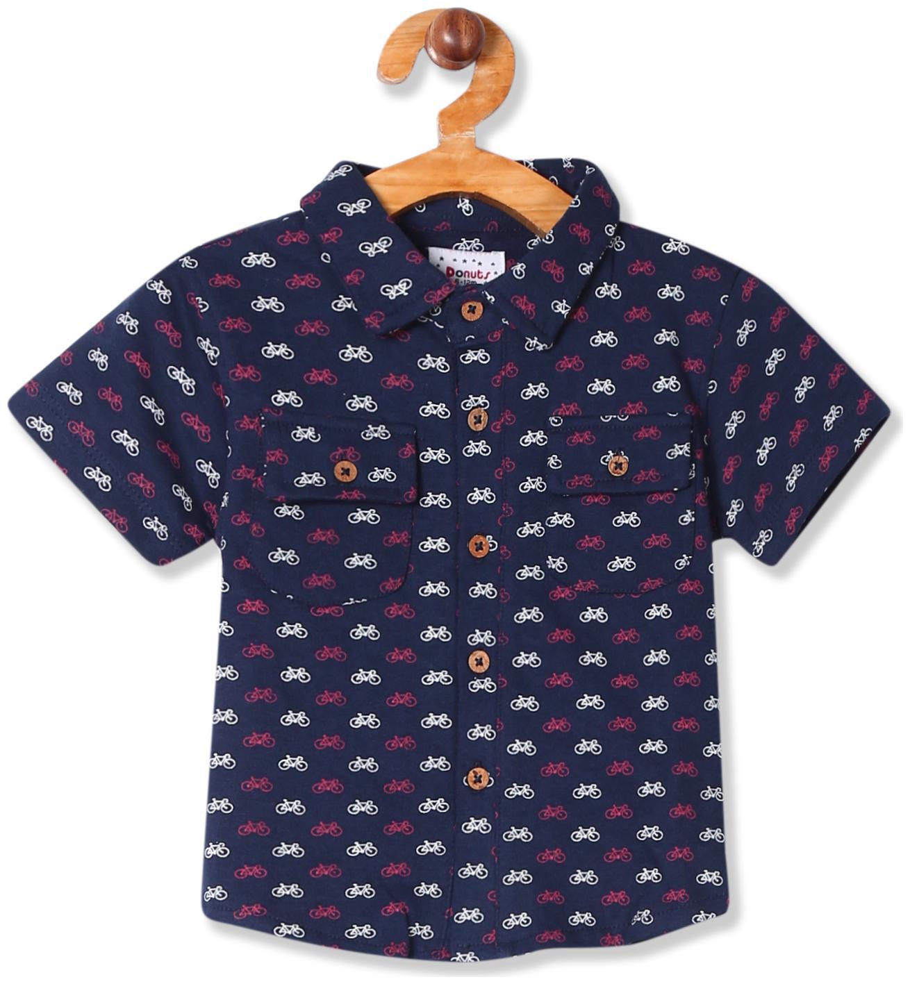 

Donuts Cotton Printed Shirt for Baby Boy - Blue