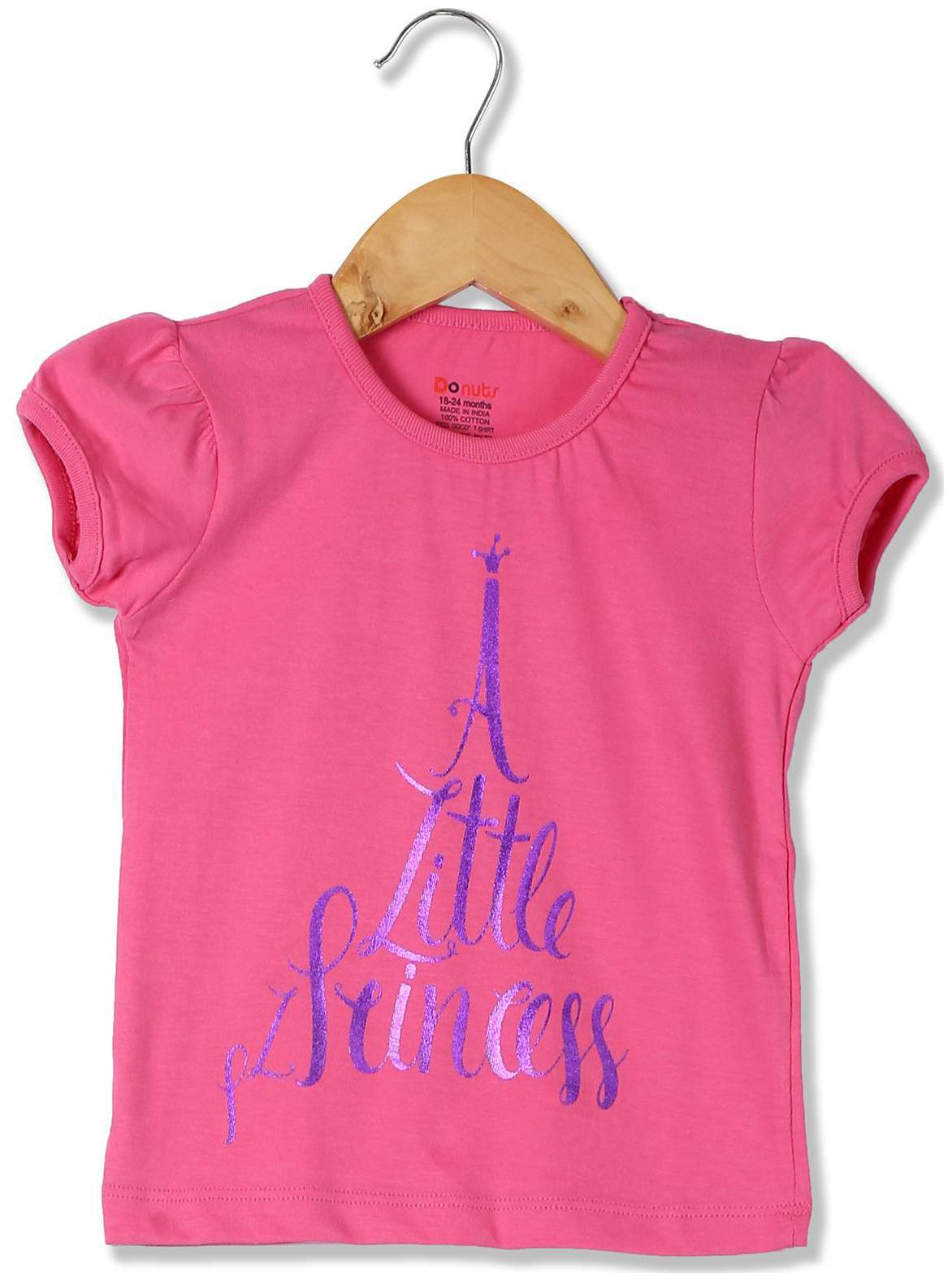 

Donuts Cotton Printed T shirt for Baby Girl - Pink