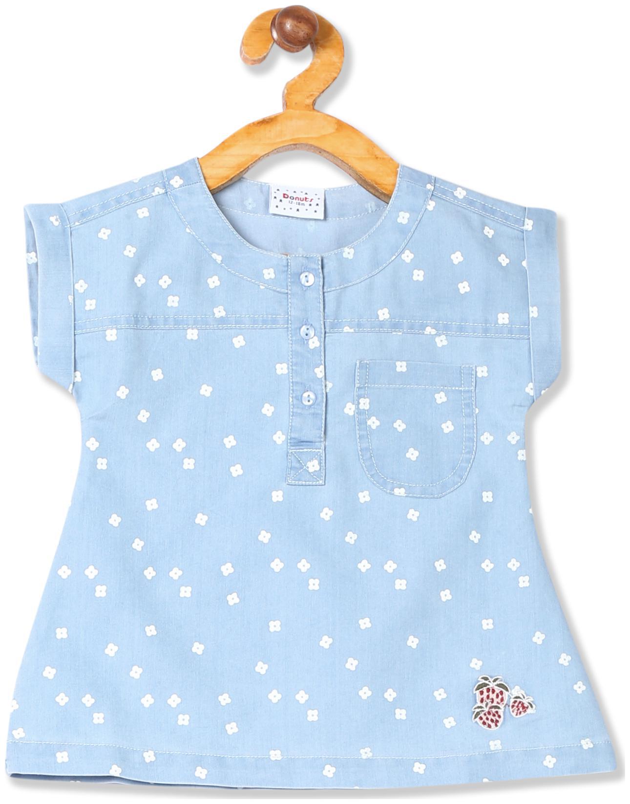 

Donuts Cotton Printed Top for Baby Girl - Blue