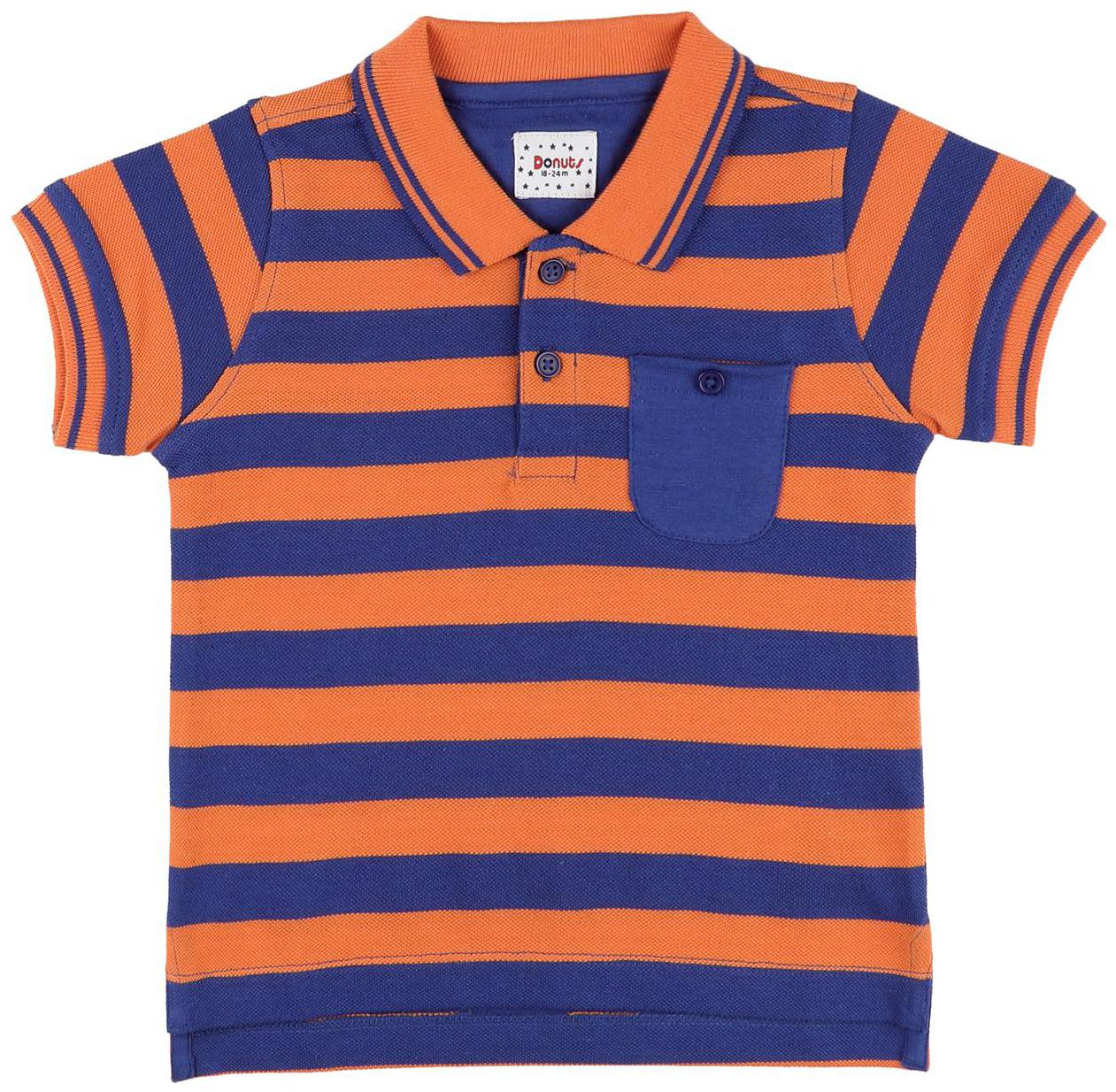 

Donuts Cotton Striped T shirt for Baby Boy - Orange