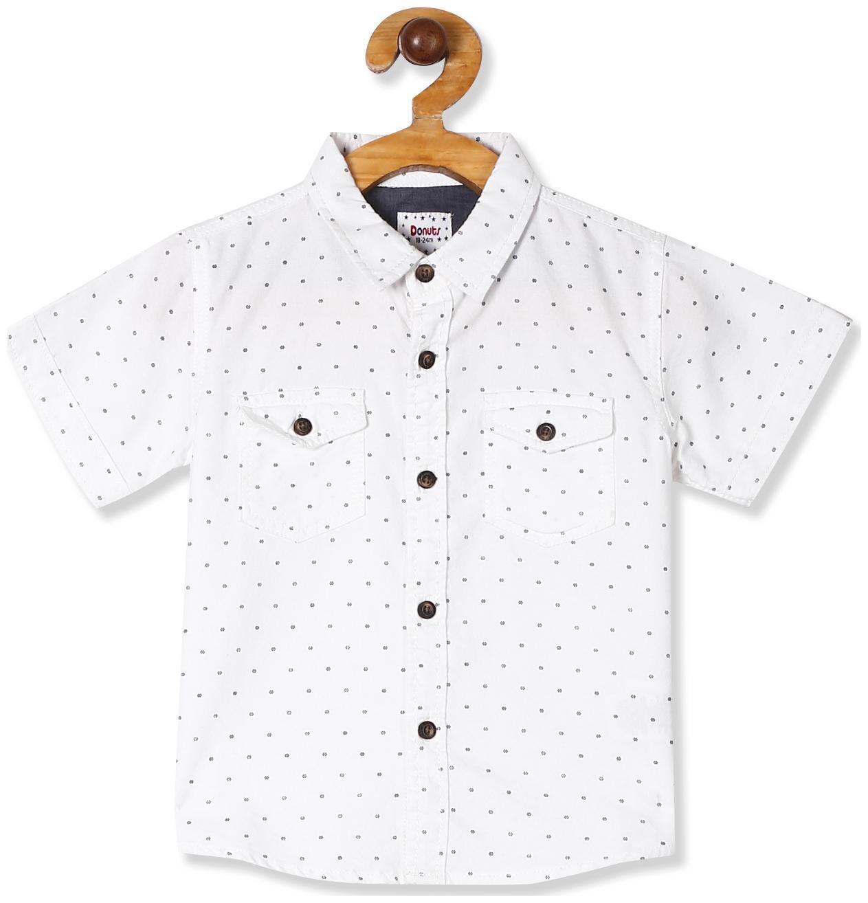 

Donuts Cotton Printed Shirt for Baby Boy - White