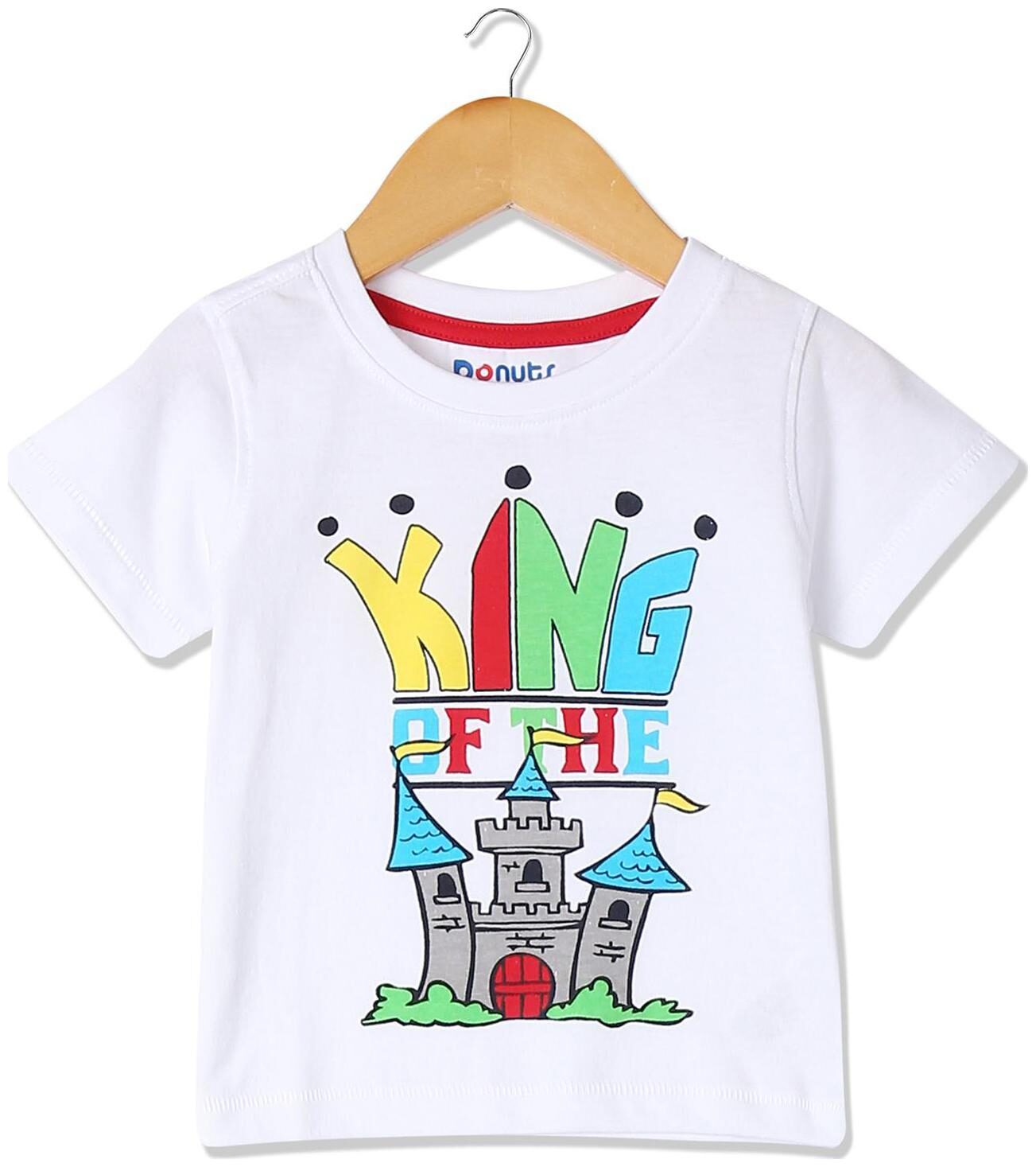 

Donuts Cotton Printed T shirt for Baby Boy - White