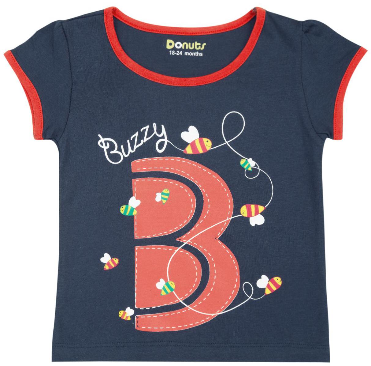 

Donuts Cotton Printed T shirt for Baby Girl - Blue