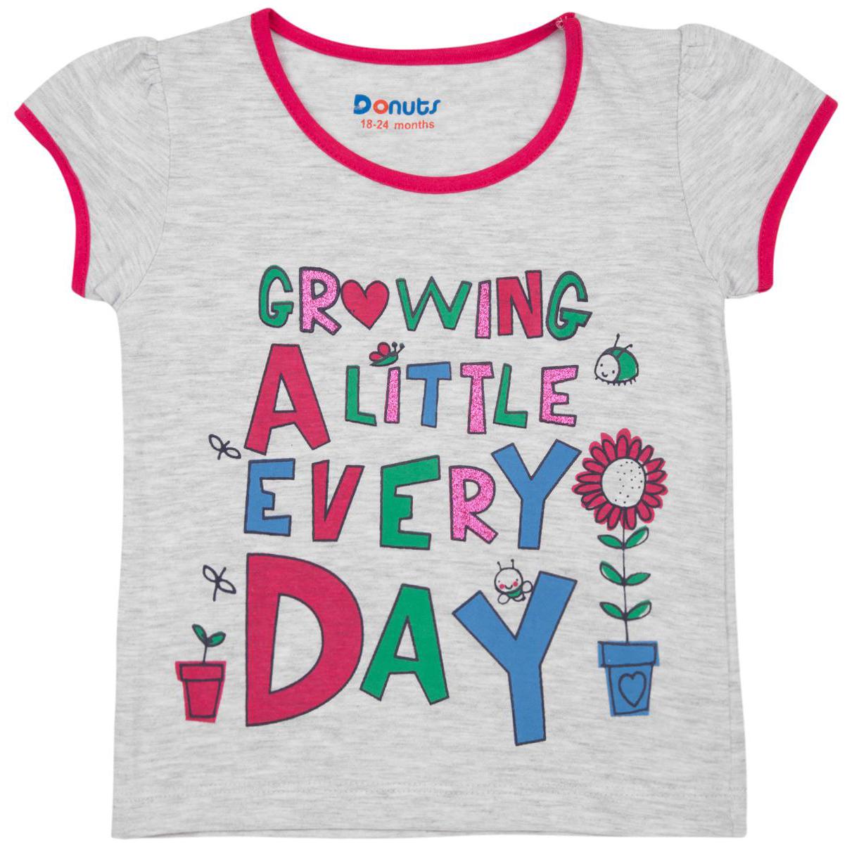 

Donuts Cotton Printed T shirt for Baby Girl - Grey