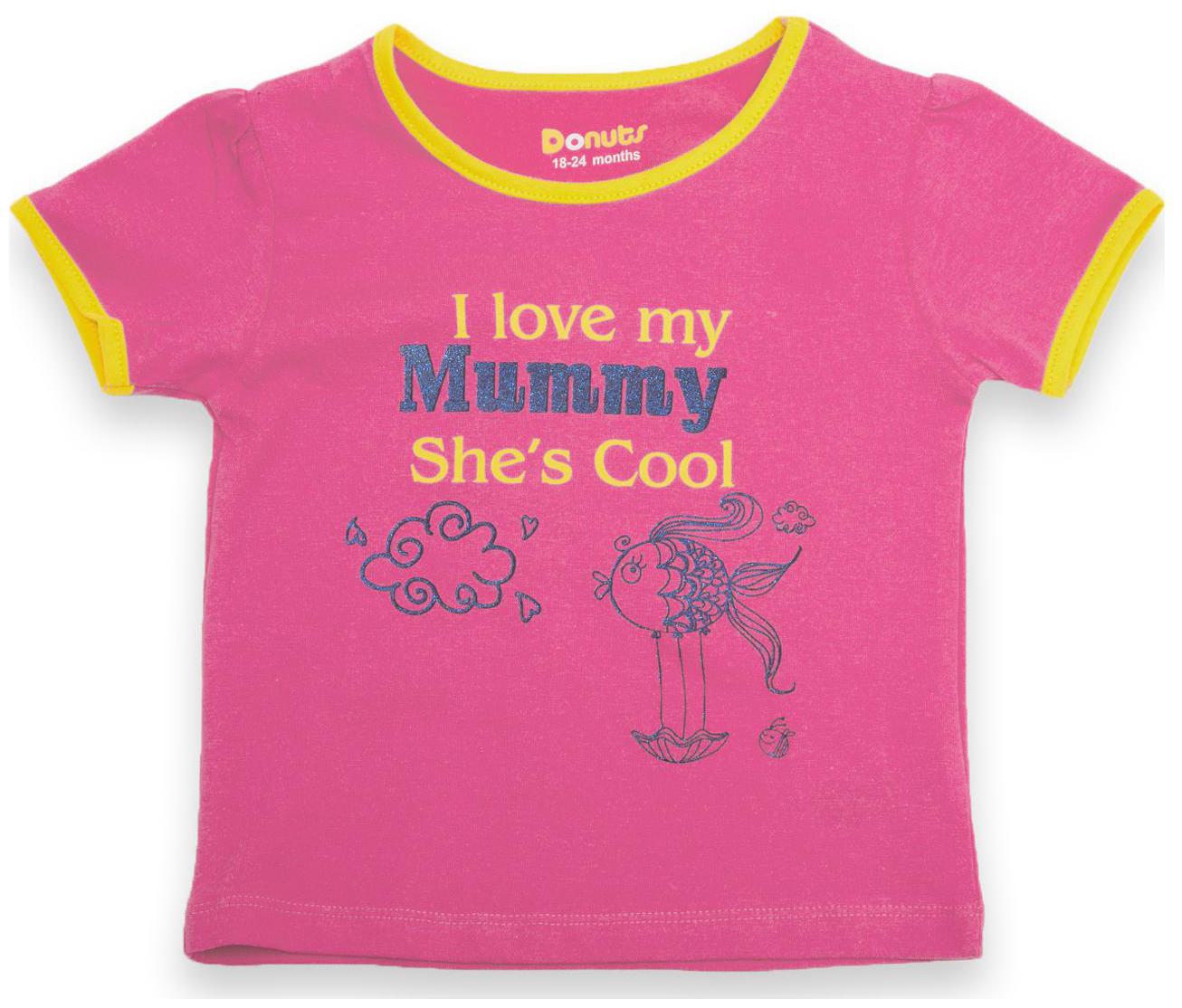 

Donuts Cotton Printed T shirt for Baby Girl - Pink