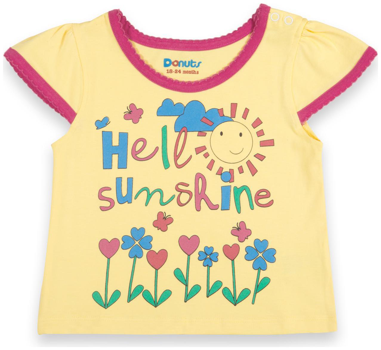 

Donuts Cotton Printed T shirt for Baby Girl - Yellow