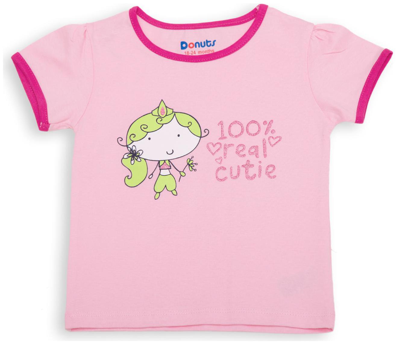 

Donuts Cotton Printed T shirt for Baby Girl - Pink