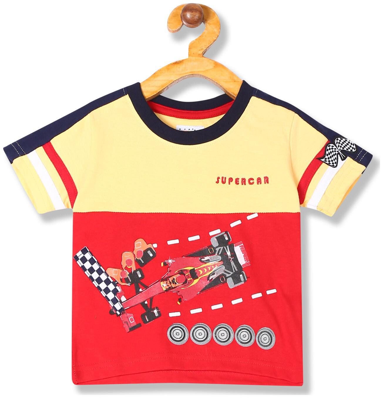 

Donuts Cotton Printed T shirt for Baby Boy - Red Yellow