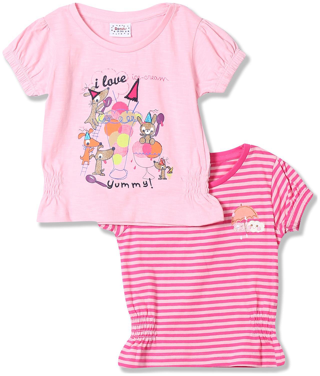 

Donuts Cotton Printed Top for Baby Girl - Multi