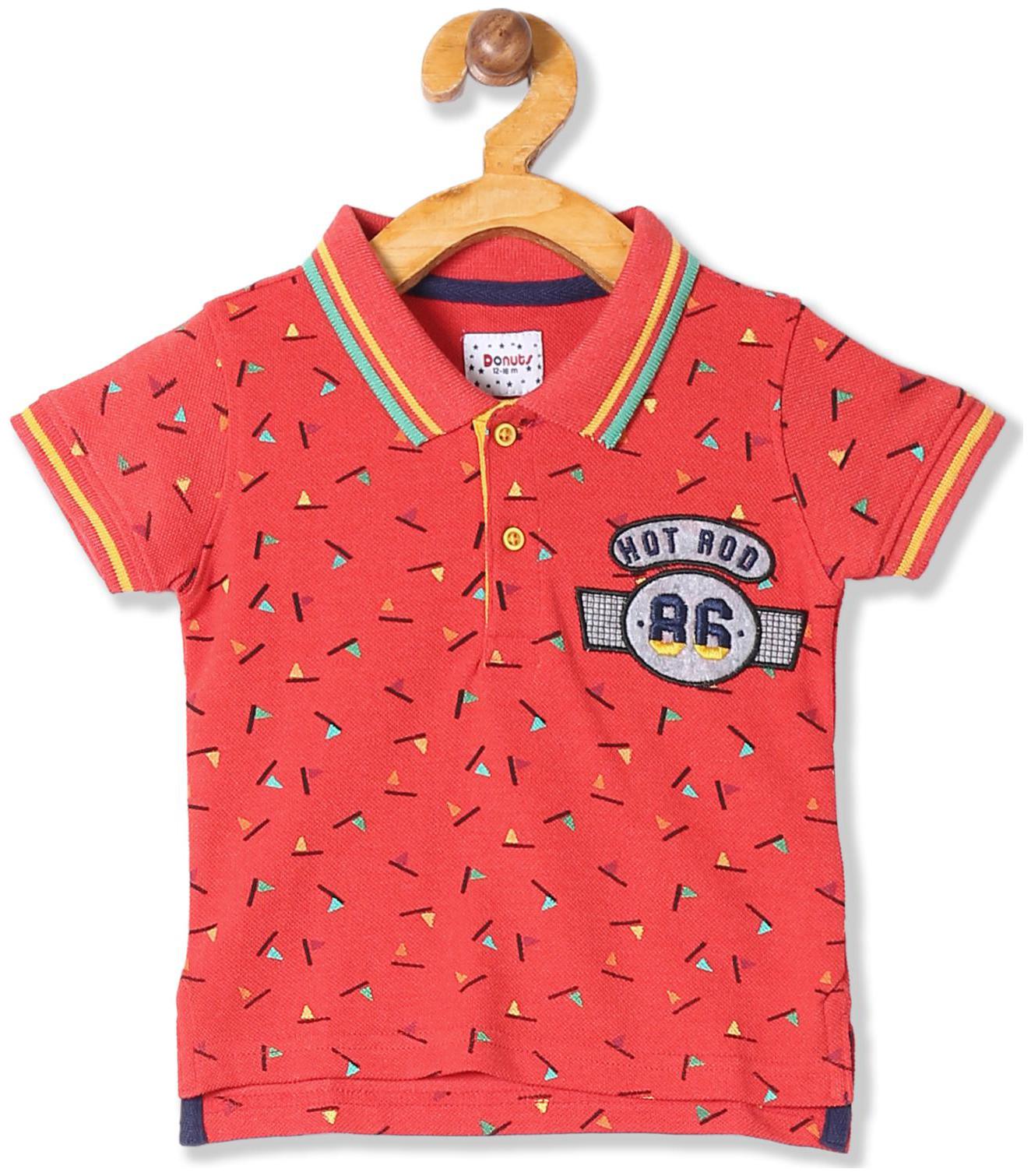 

Donuts Cotton Printed T shirt for Baby Boy - Red