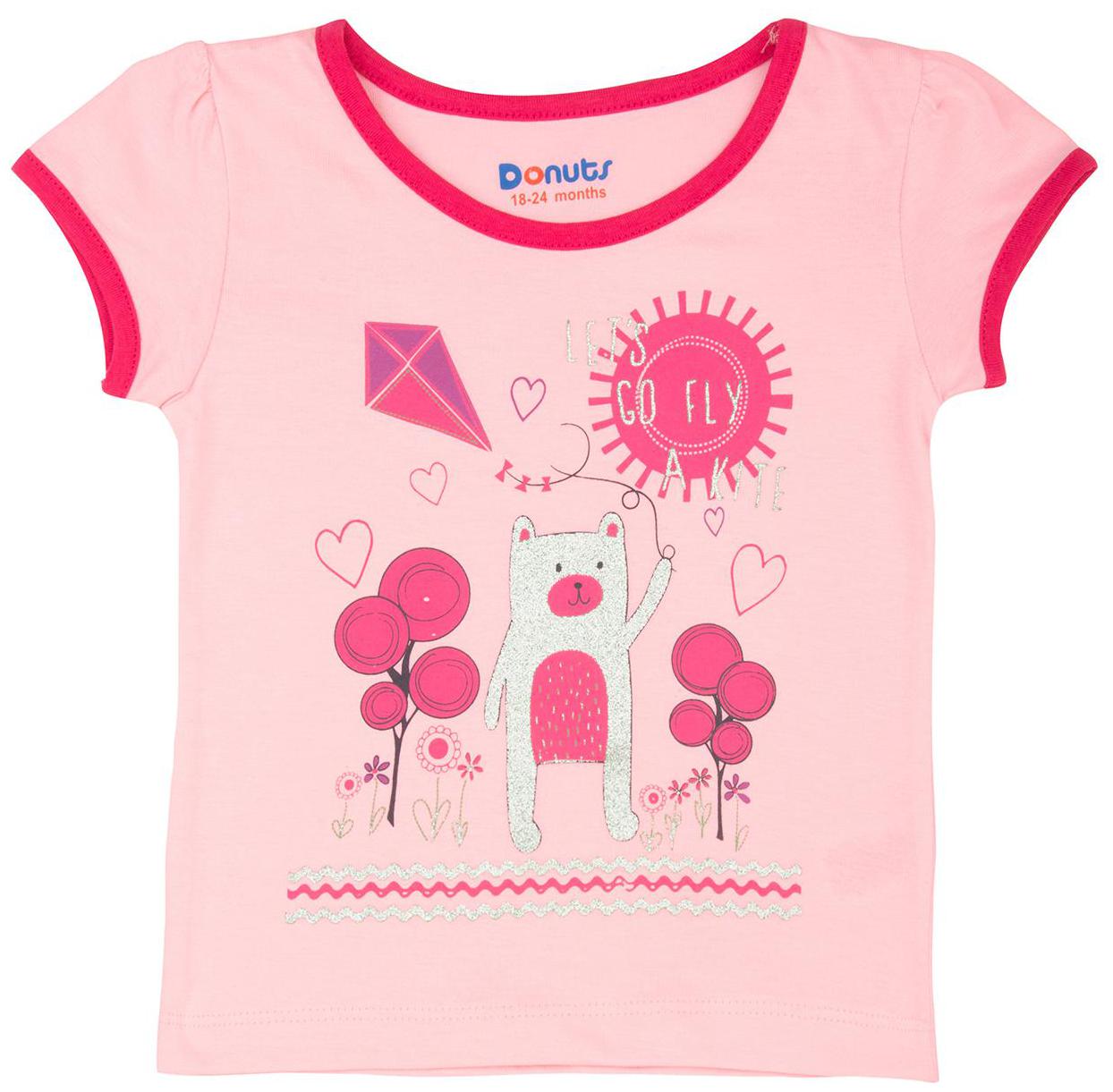 

Donuts Cotton Printed T shirt for Baby Girl - Pink