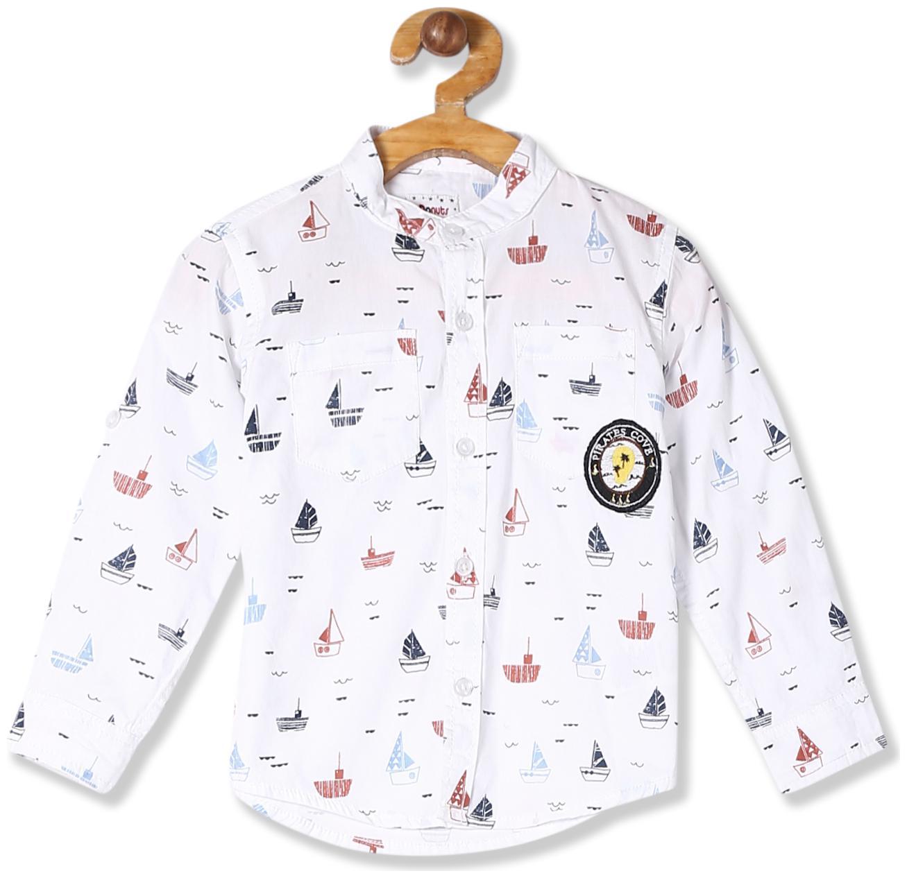 

Donuts Cotton Printed Shirt for Baby Boy - White