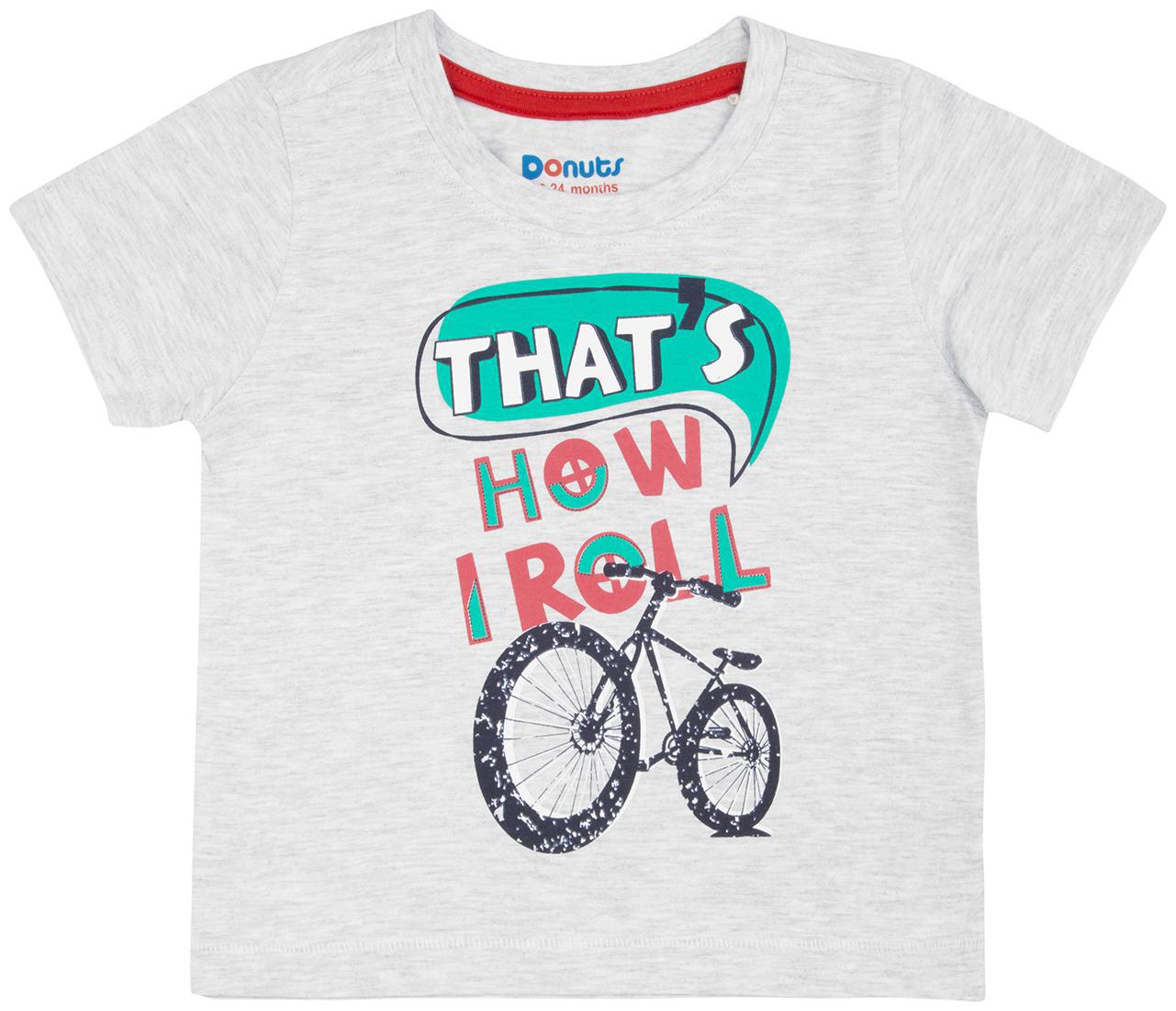 

Donuts Cotton Printed T shirt for Baby Boy - Grey