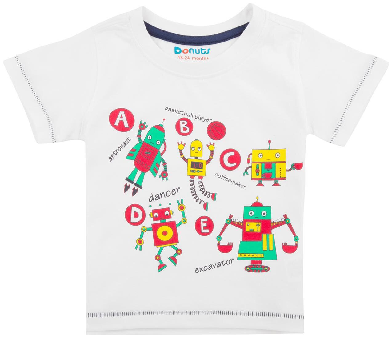 

Donuts Cotton Printed T shirt for Baby Boy - White
