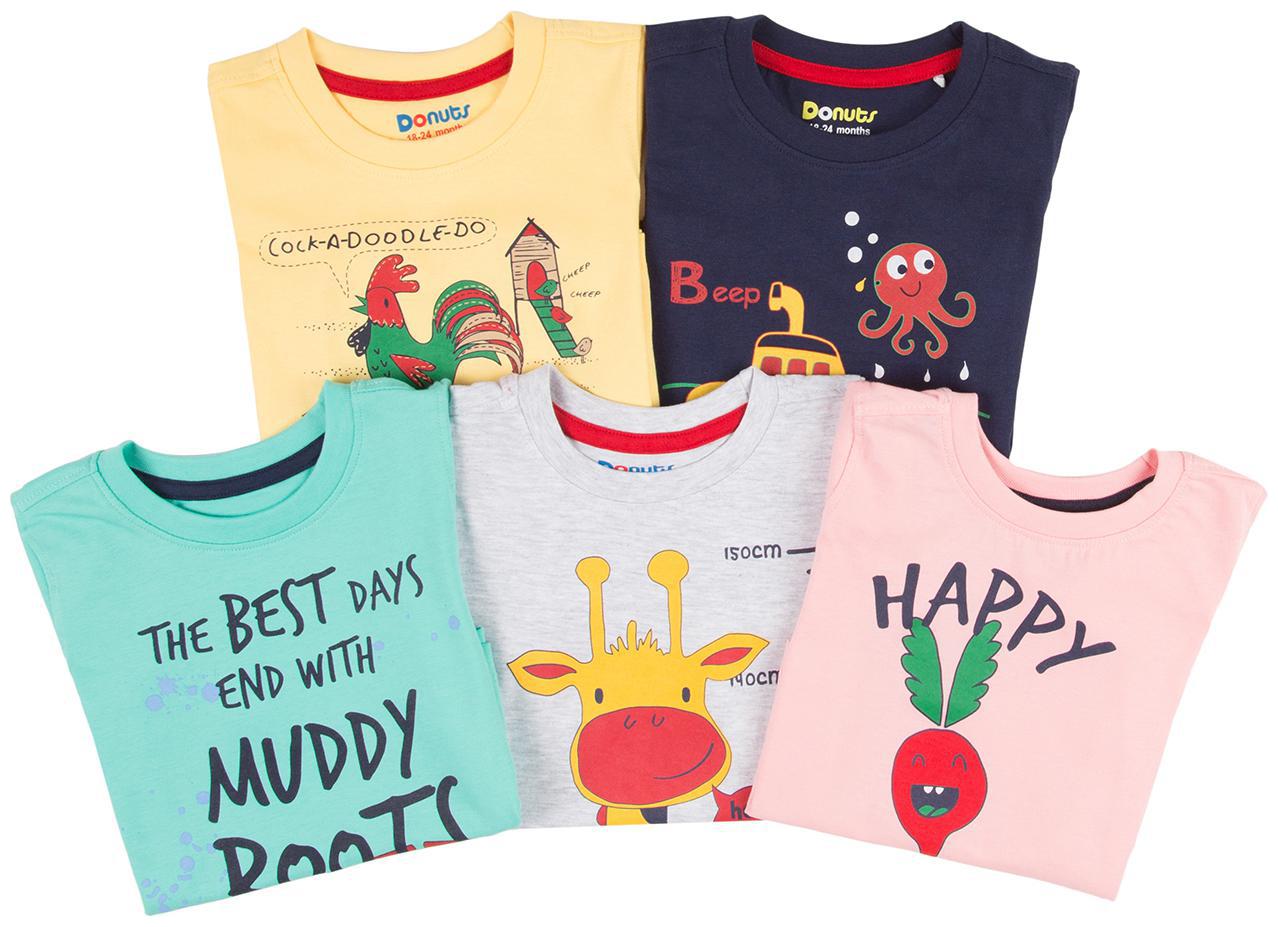 

Donuts Cotton Printed T shirt for Baby Boy - Multi