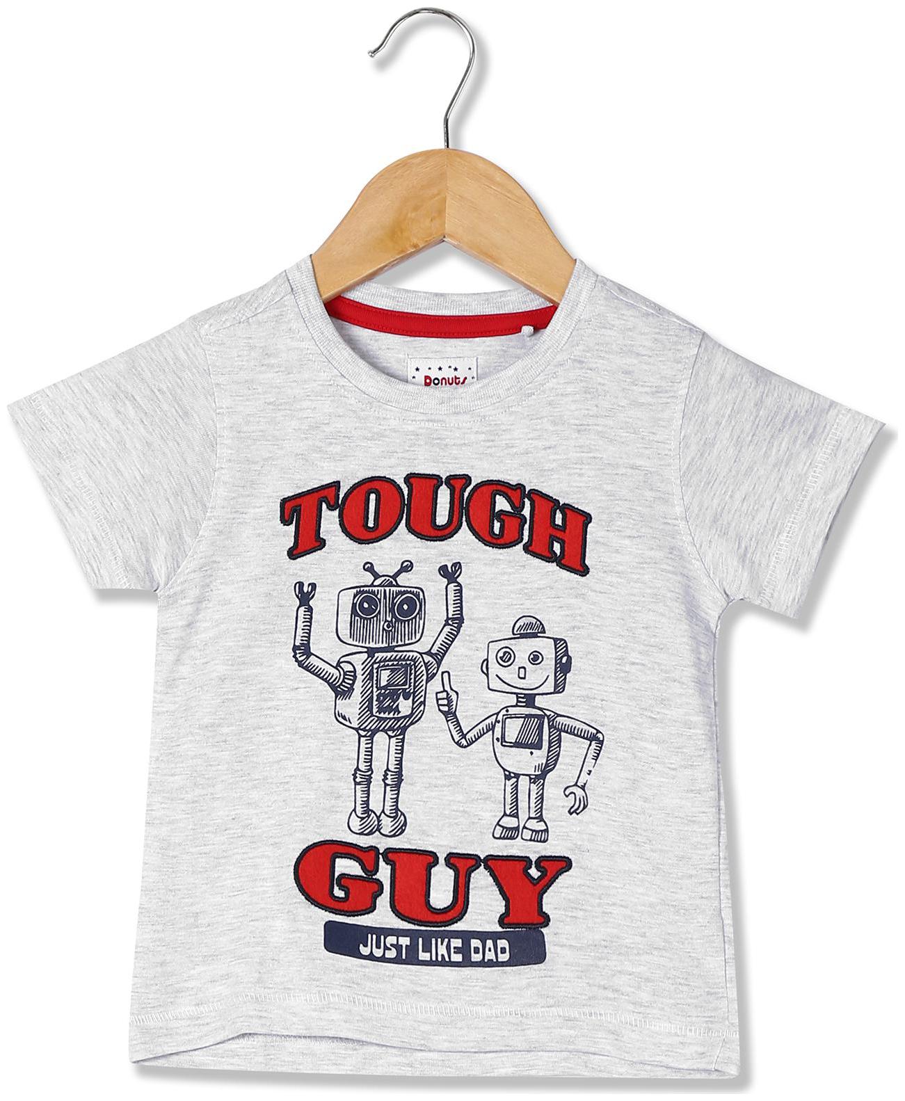 

Donuts Cotton Printed T shirt for Baby Boy - Grey