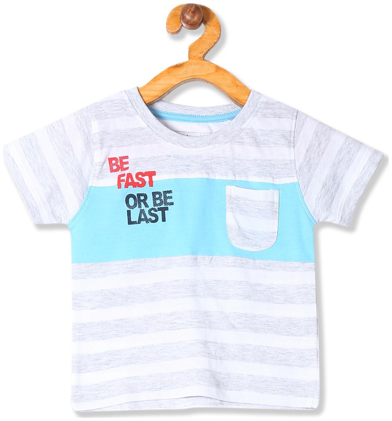 

Donuts Cotton Striped T shirt for Baby Boy - Grey