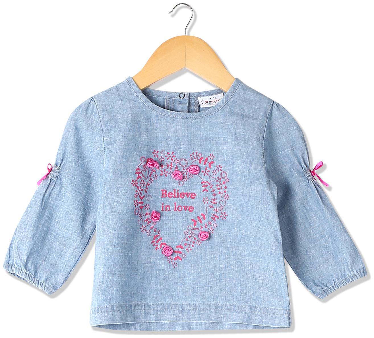 

Donuts Cotton Printed Top for Baby Girl - Blue
