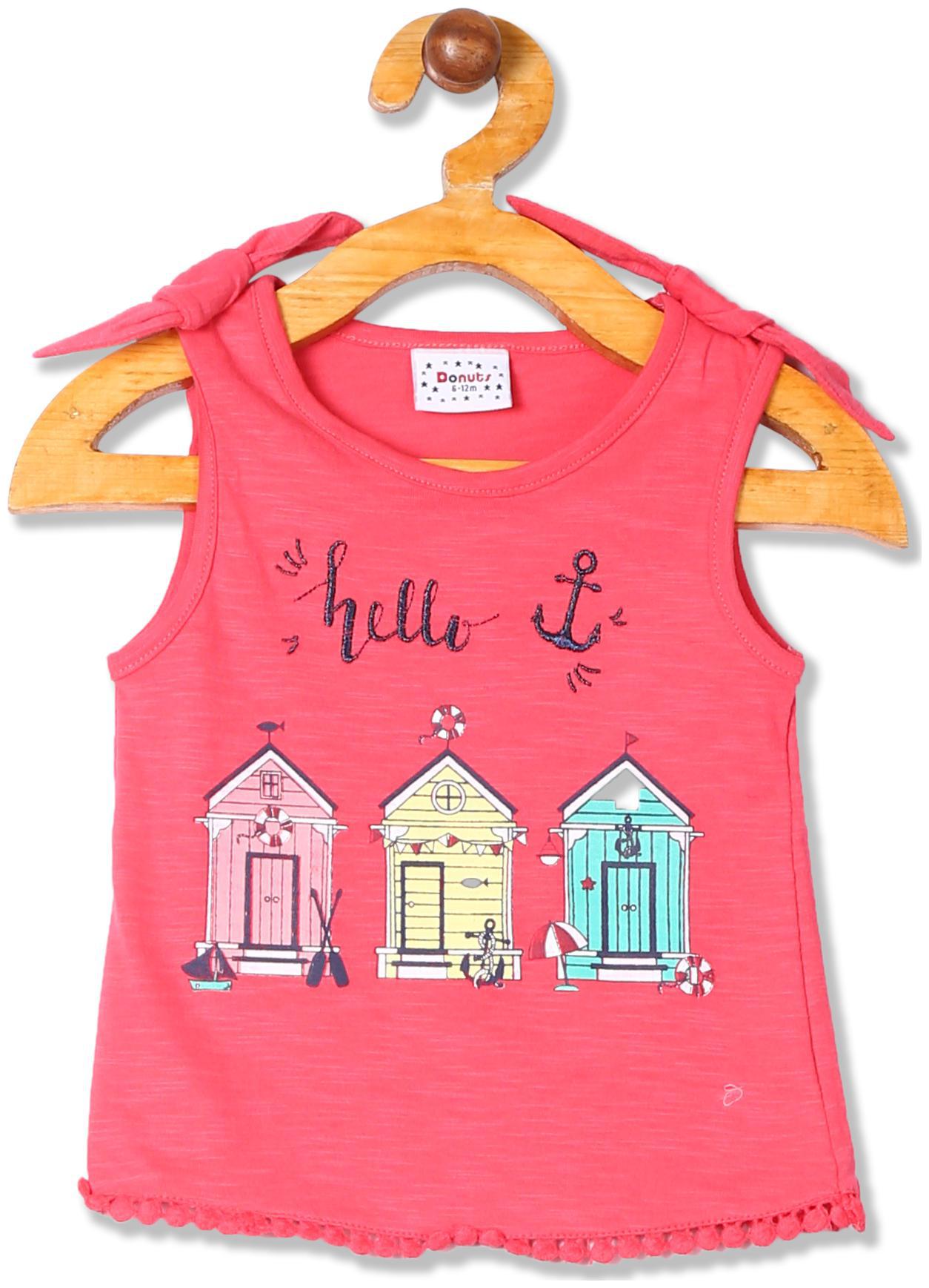 

Donuts Cotton Printed Top for Baby Girl - Pink