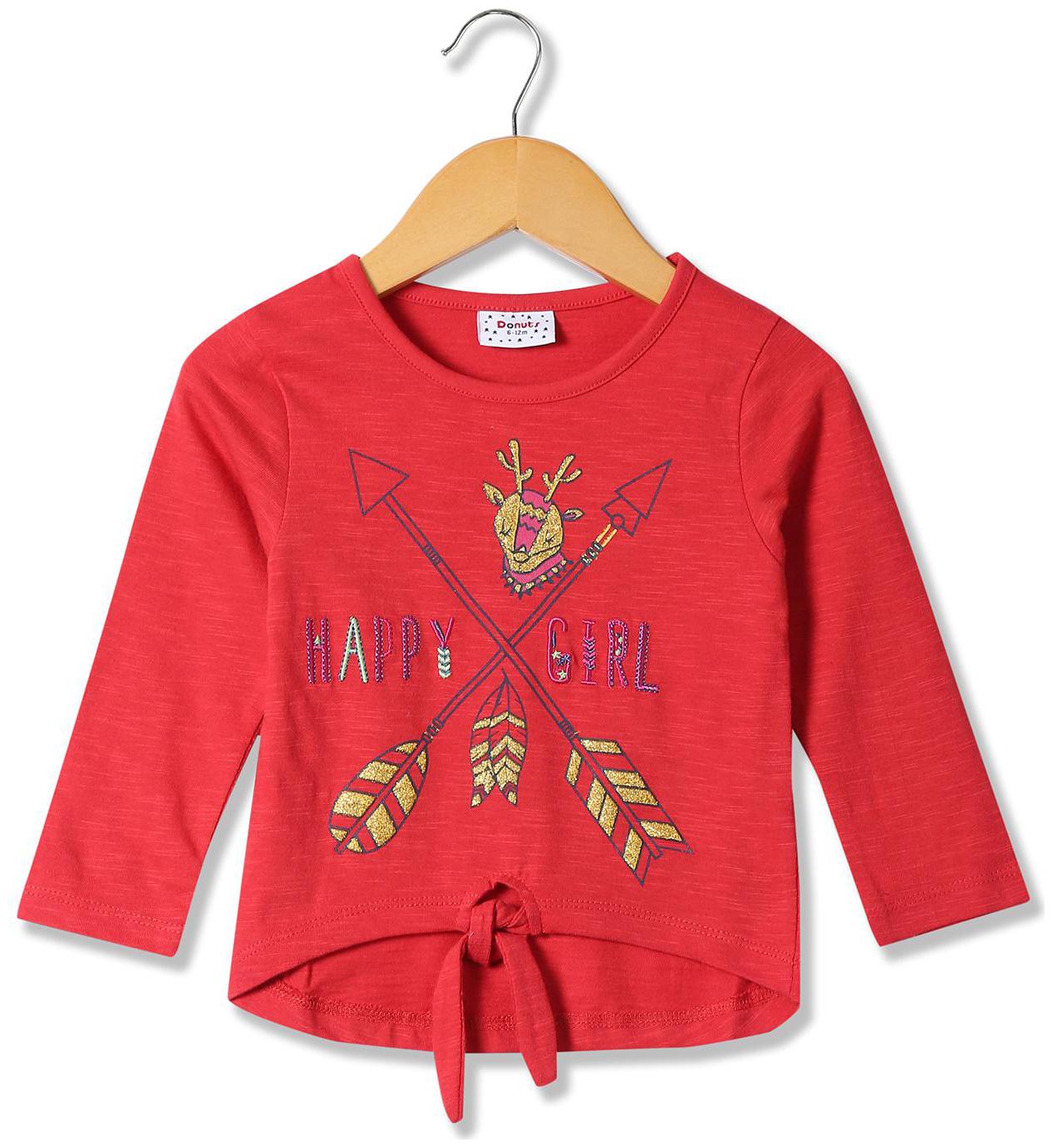 

Donuts Cotton Printed Top for Baby Girl - Red