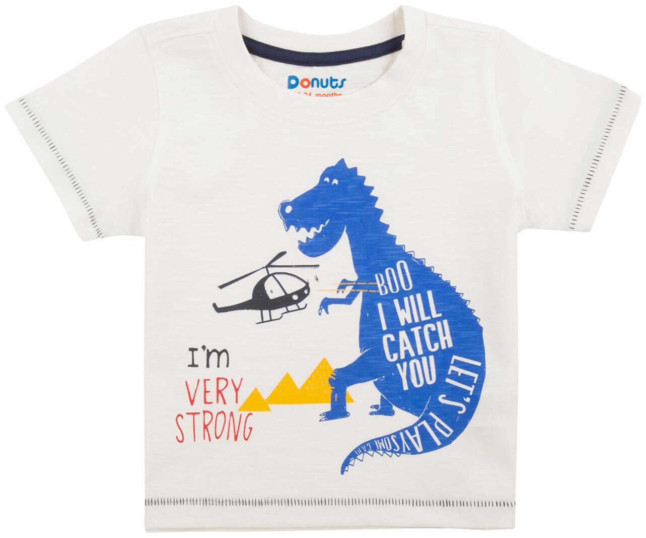 

Donuts Cotton Printed T shirt for Baby Boy - White
