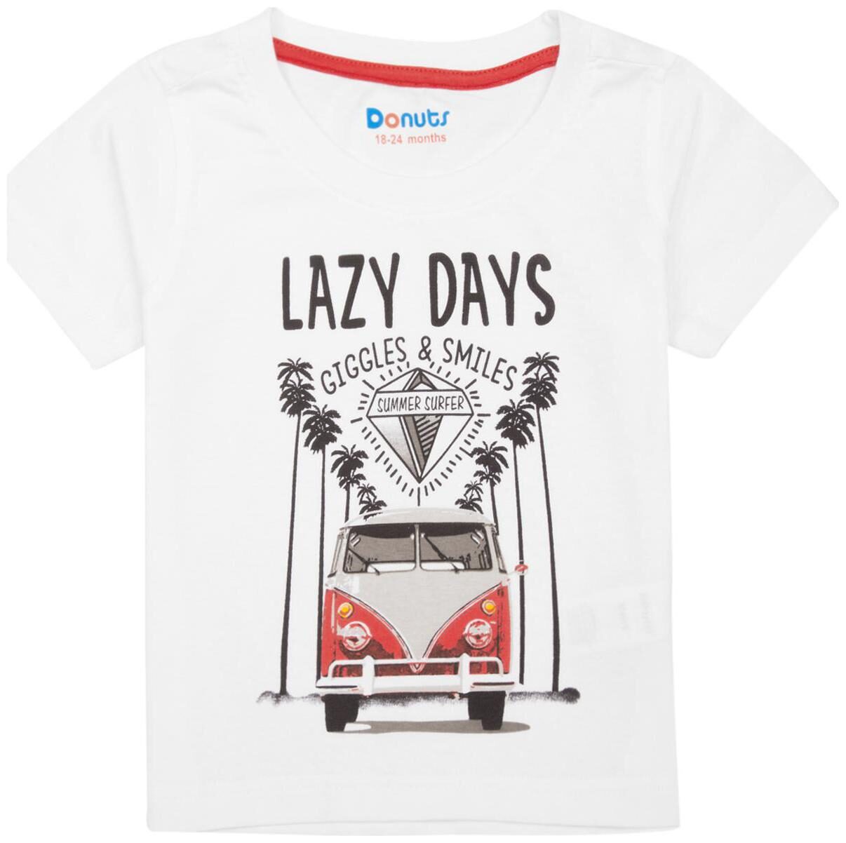 

Donuts Cotton Printed T shirt for Baby Boy - White