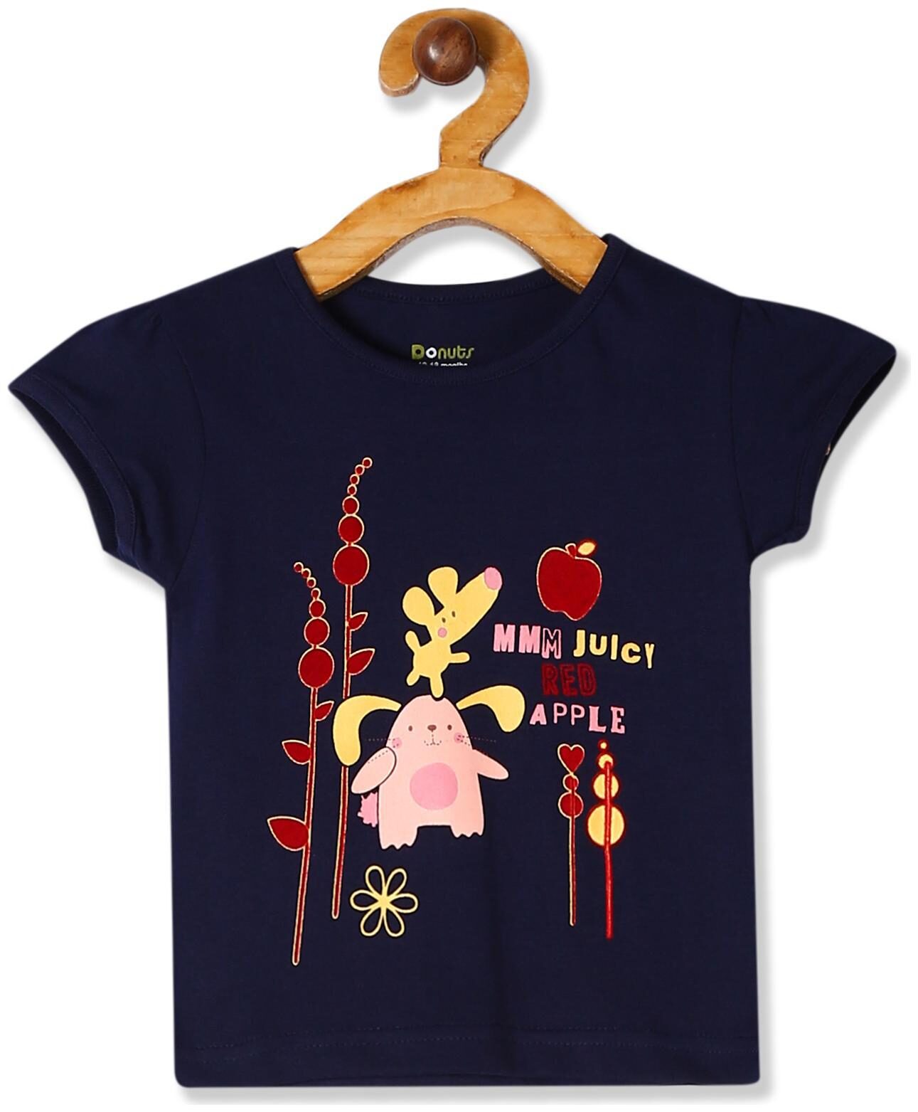 

Donuts Cotton Printed T shirt for Baby Girl - Blue