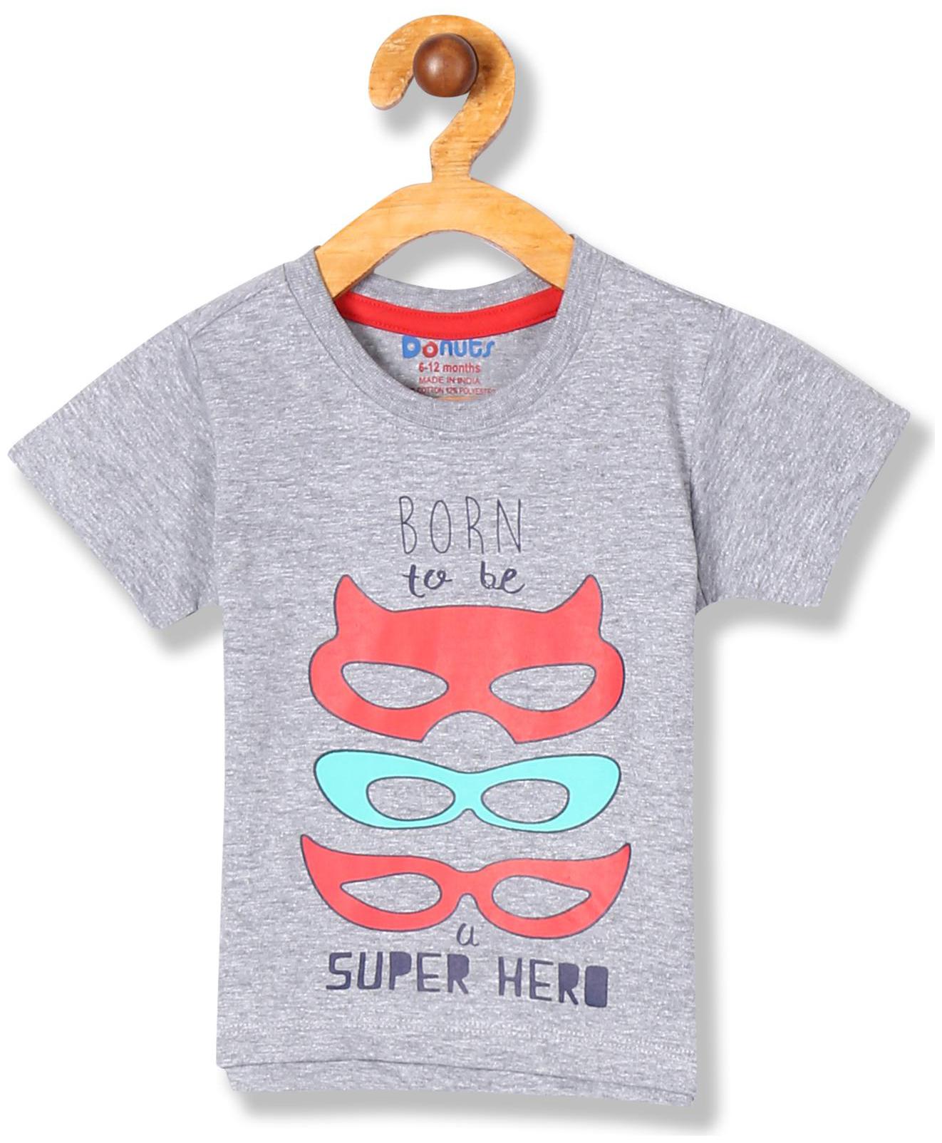 

Donuts Cotton Printed T shirt for Baby Boy - Grey