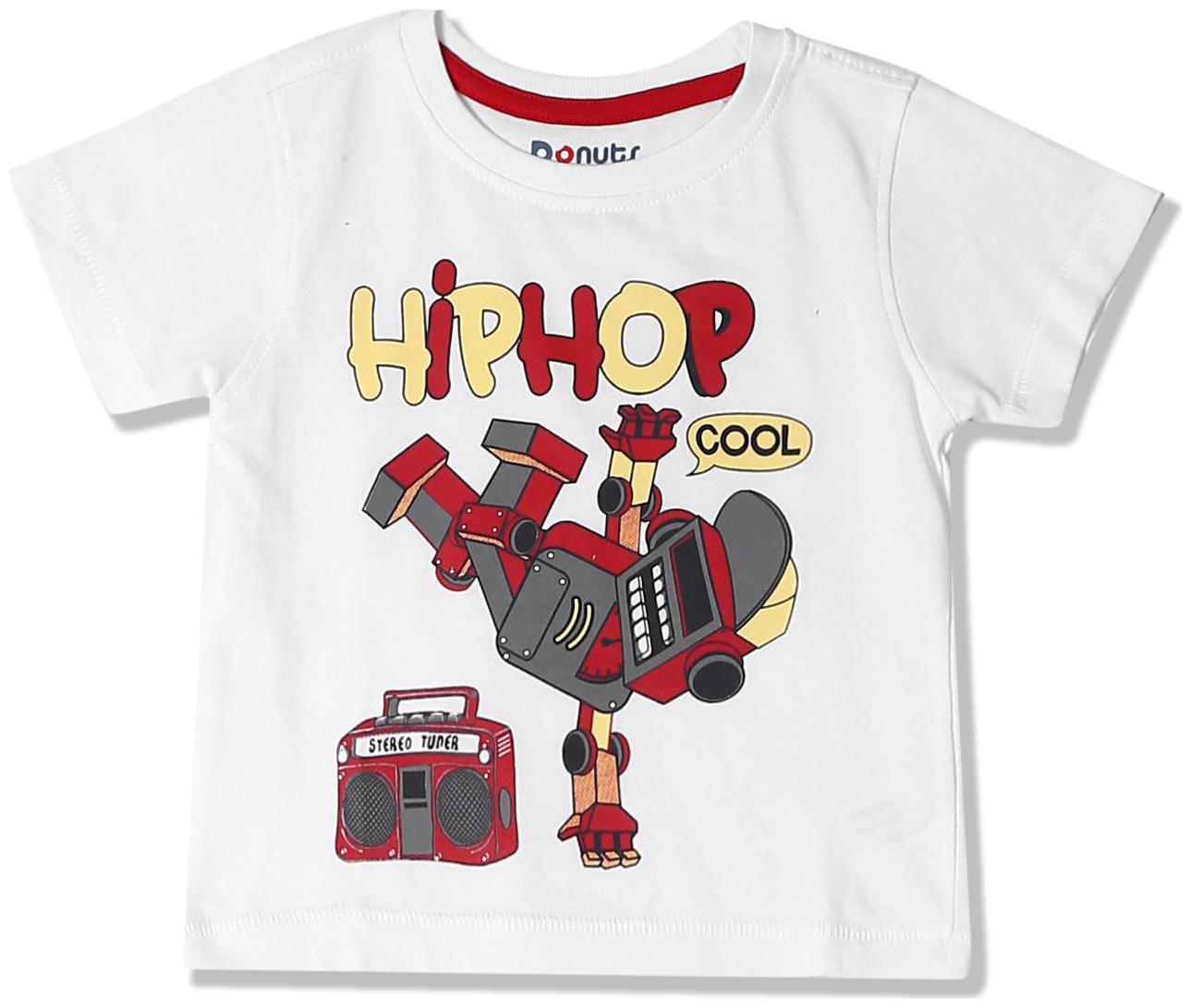 

Donuts Cotton Printed T shirt for Baby Boy - White