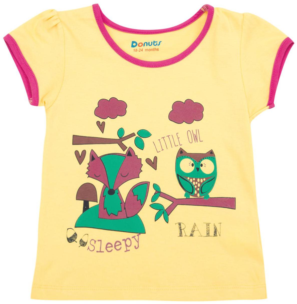 

Donuts Cotton Printed T shirt for Baby Girl - Yellow